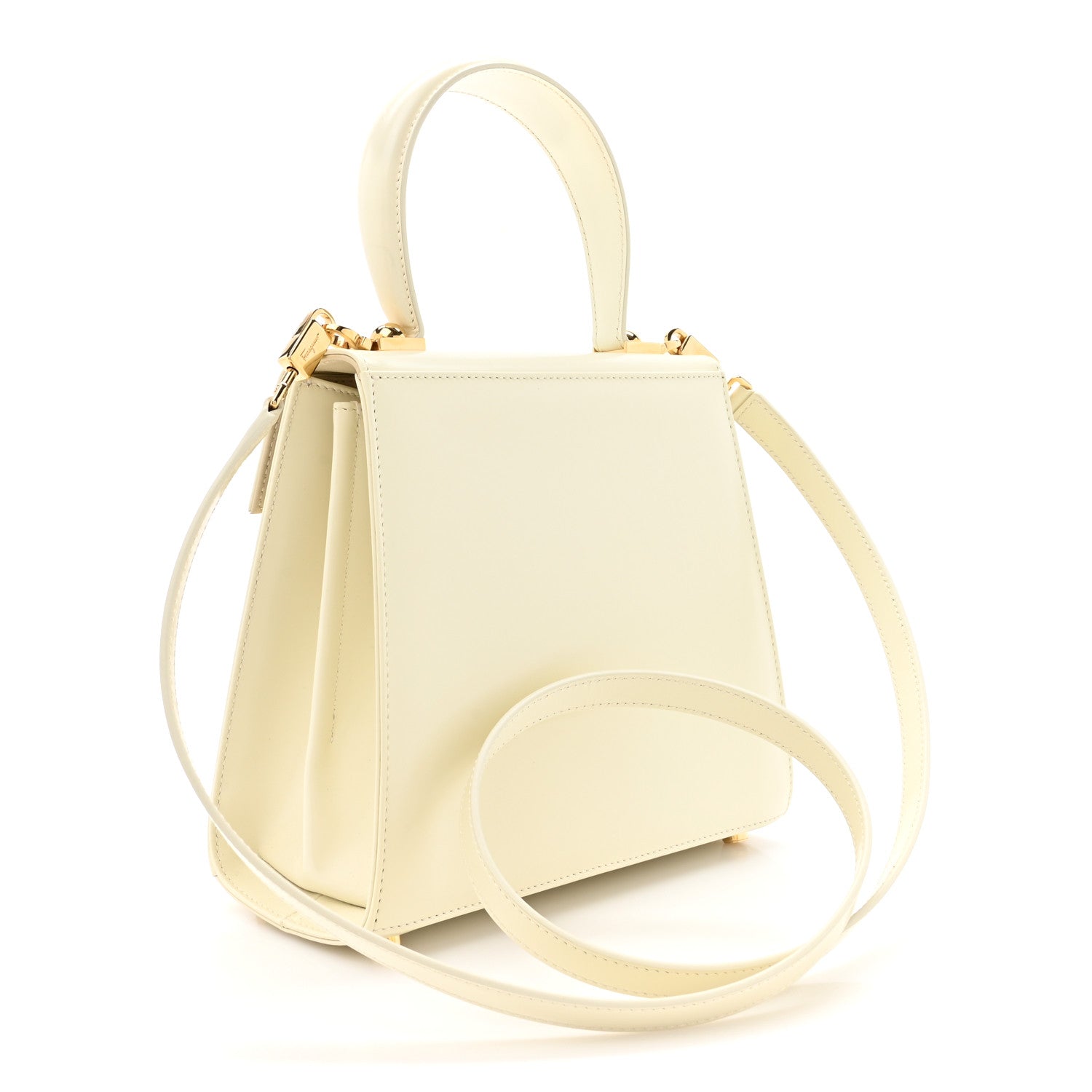 Salvatore Ferragamo Brushed Off Calfskin Small Iconic Top Handle Bag Magnolia 3 of 16