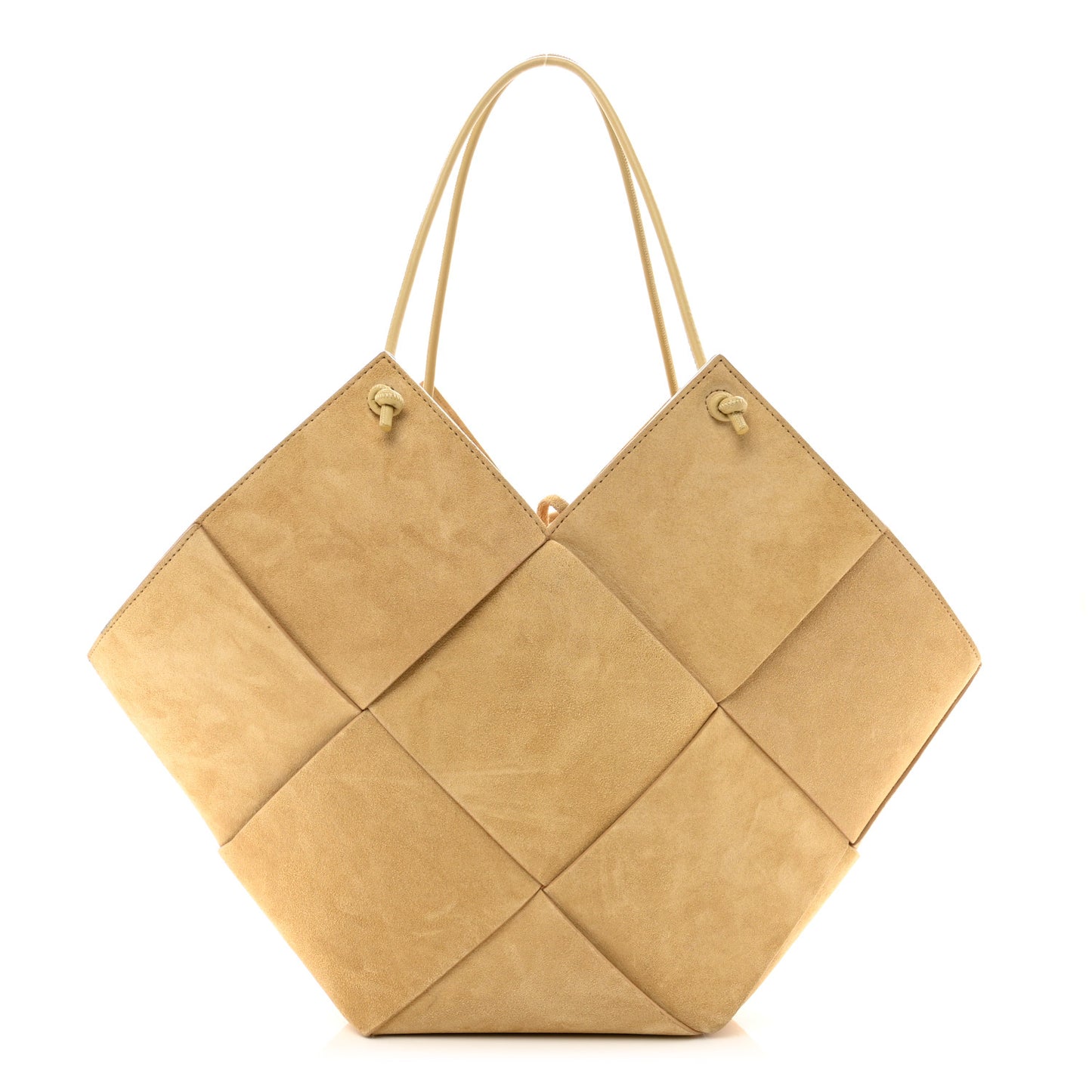 Suede Maxi Intrecciato Tote Cane Sugar Tapioca