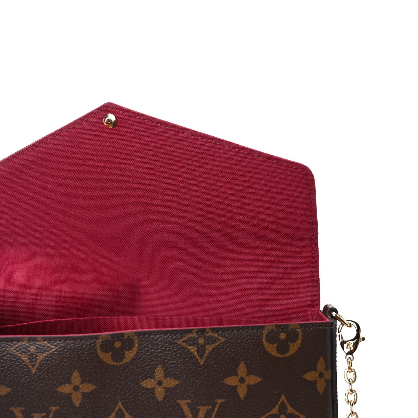 Monogram Pochette Felicie Chain Wallet Fuchsia