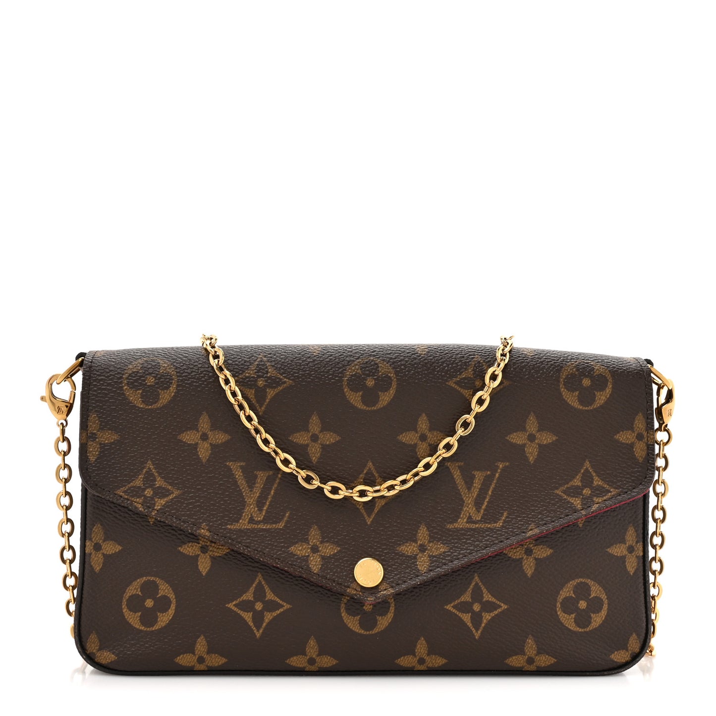 Monogram Pochette Felicie Chain Wallet Fuchsia