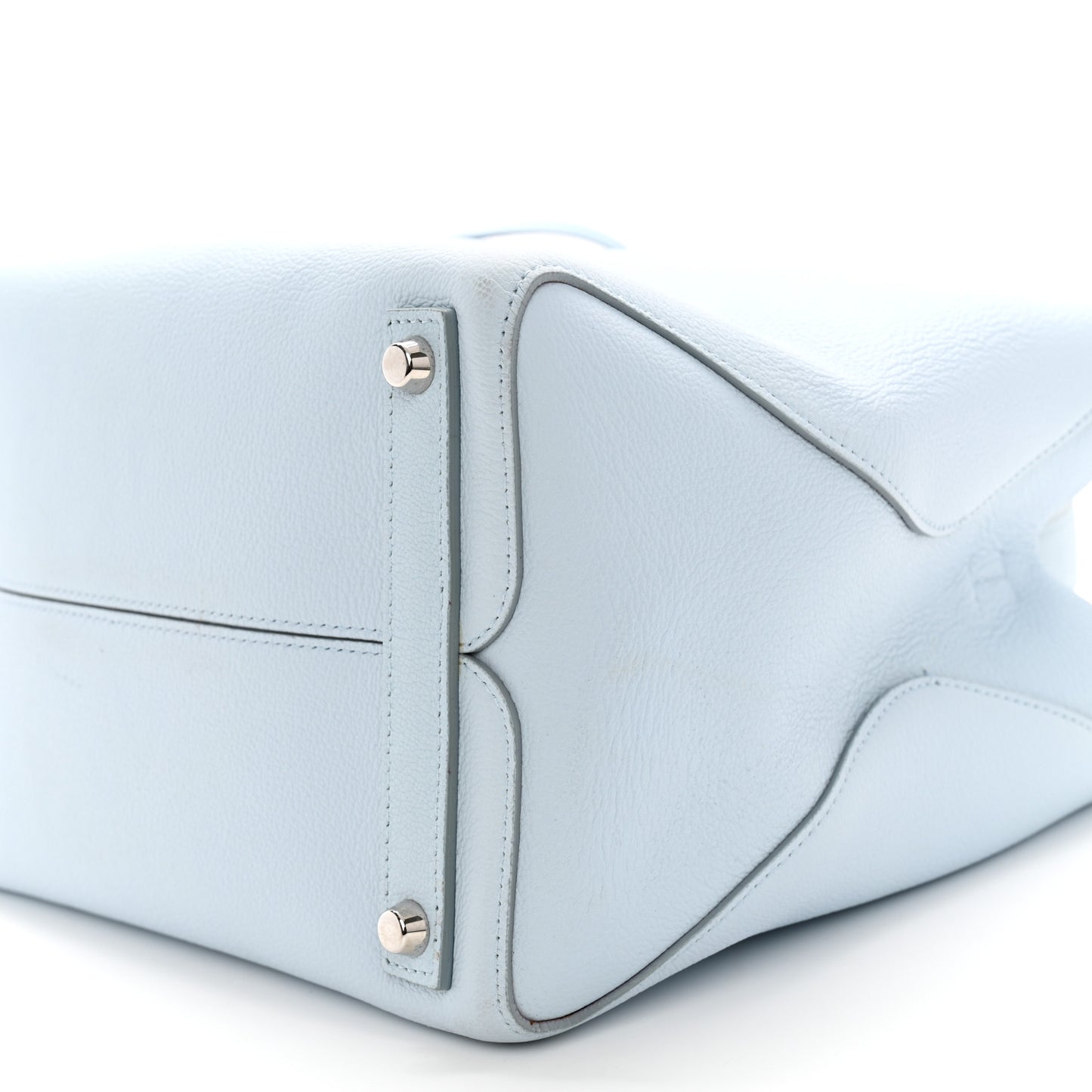 Supple Grained Calfskin Medium Open Bar Tote Light Blue