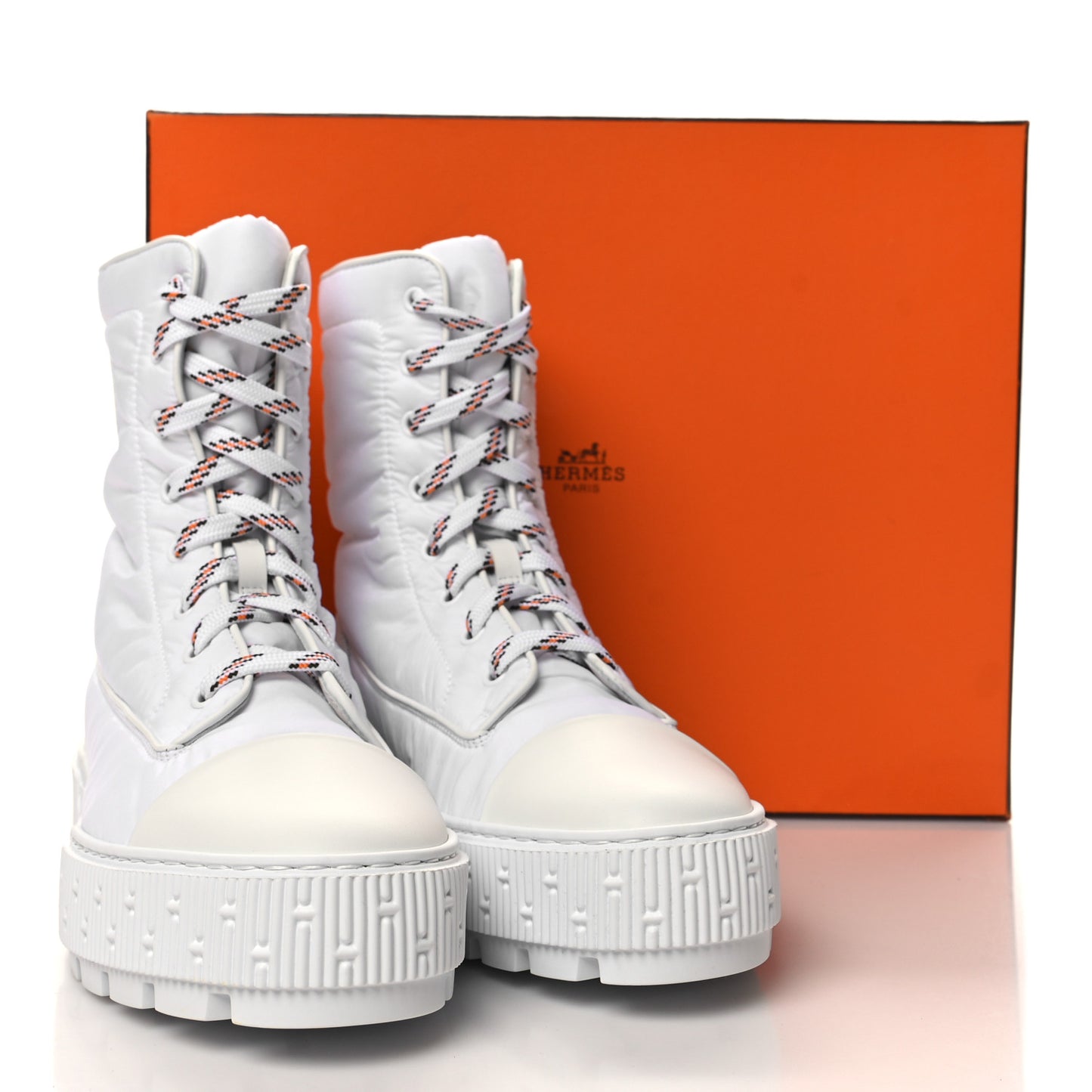 Calfskin Parachute Fresh Ankle Boots 39 White