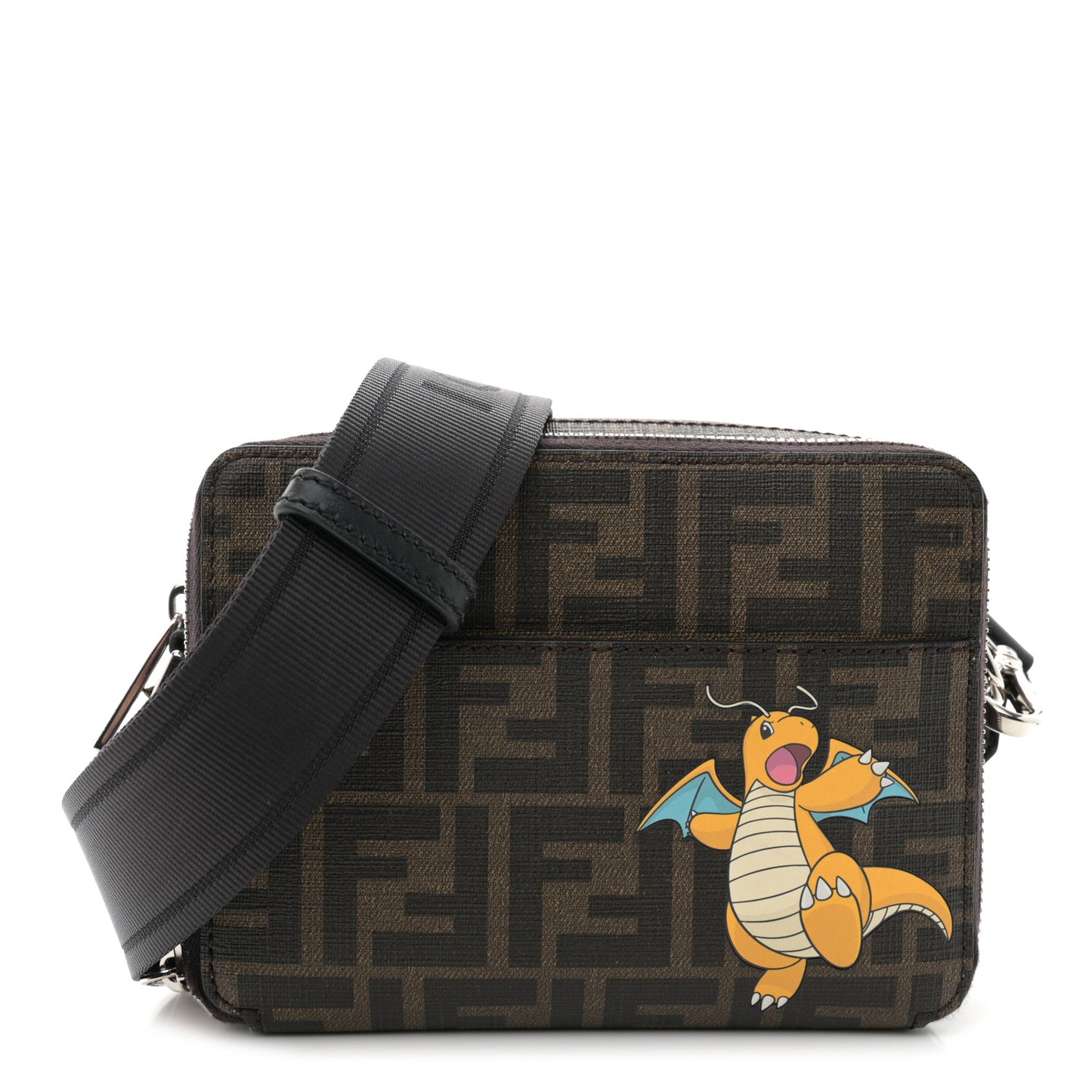 X FRGMT X POKEMON Glazed Fabric FF Pokemon Print Camera Case Tobacco Moro Giallo
