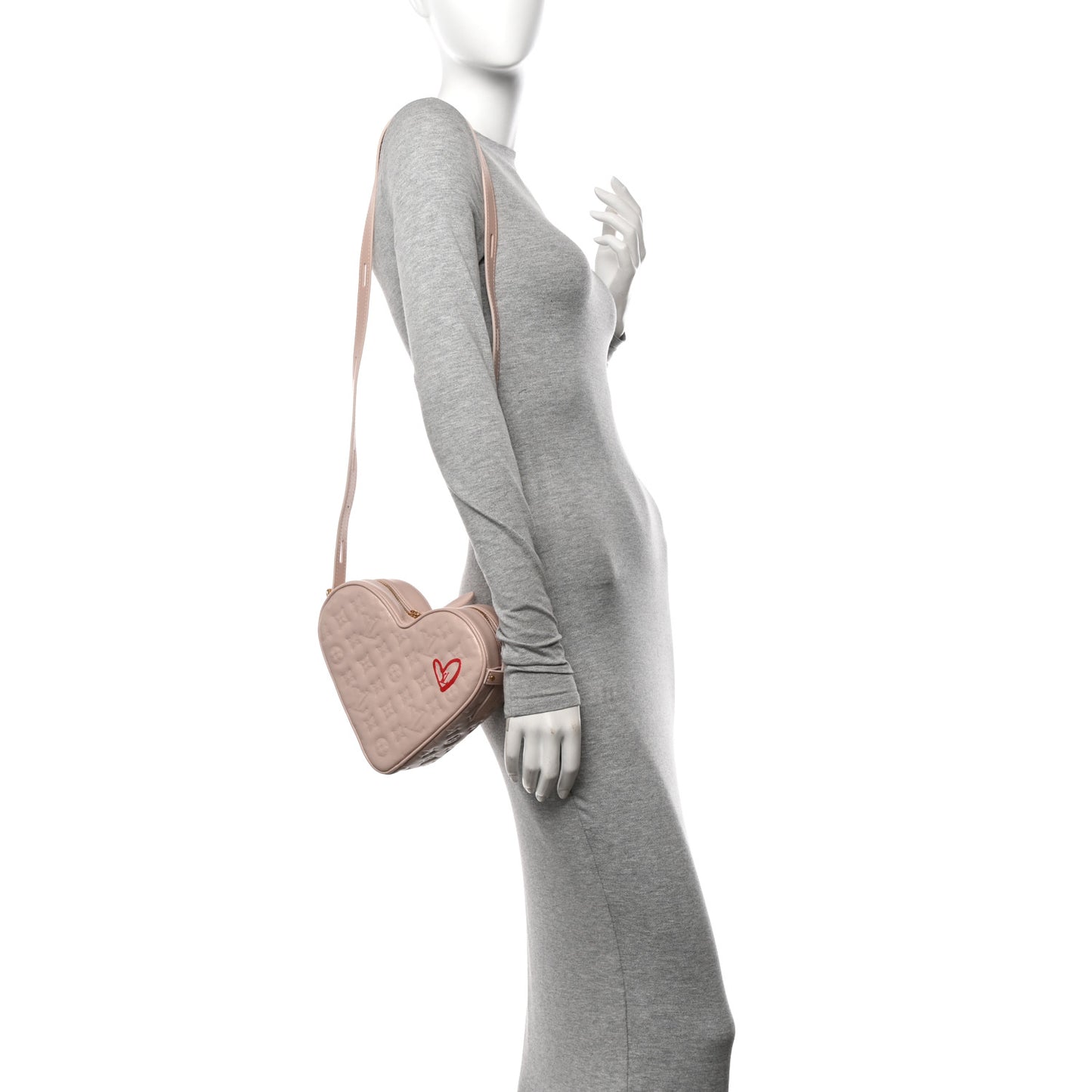 Lambskin Embossed Monogram Fall In Love Sac Coeur Light Pink