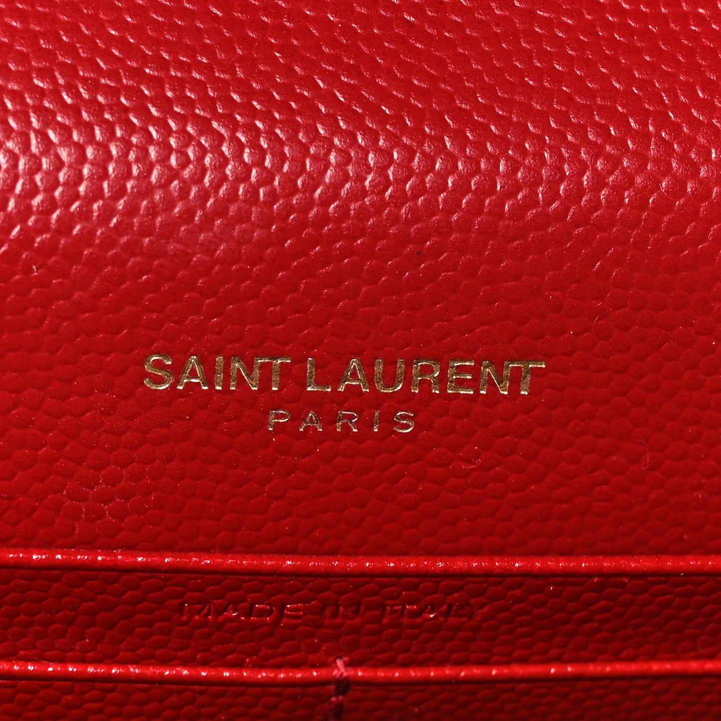 Grain De Poudre Matelasse Chevron Monogram Chain Wallet Rouge Eros