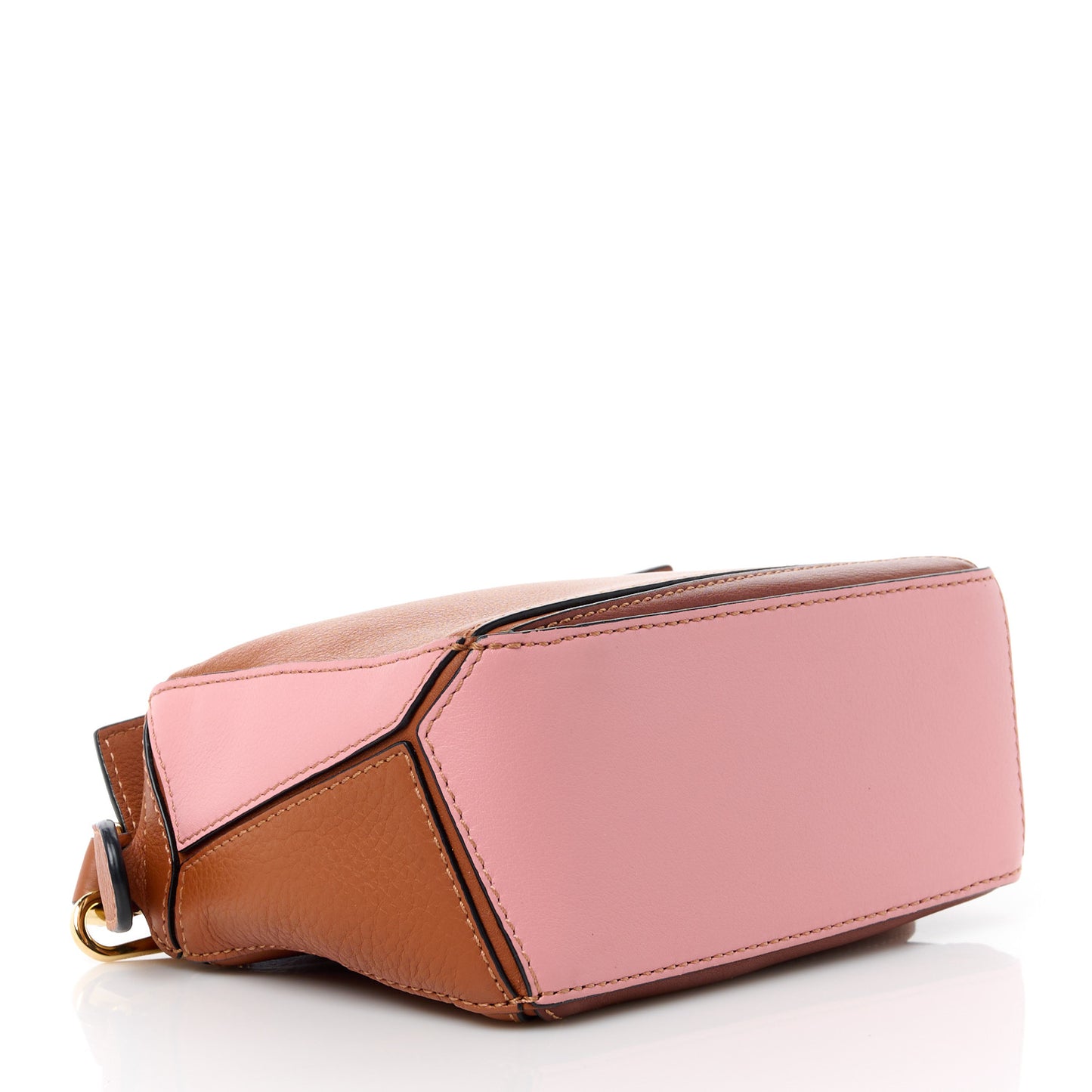 Calfskin Mini Puzzle Bag Tan Medium Pink