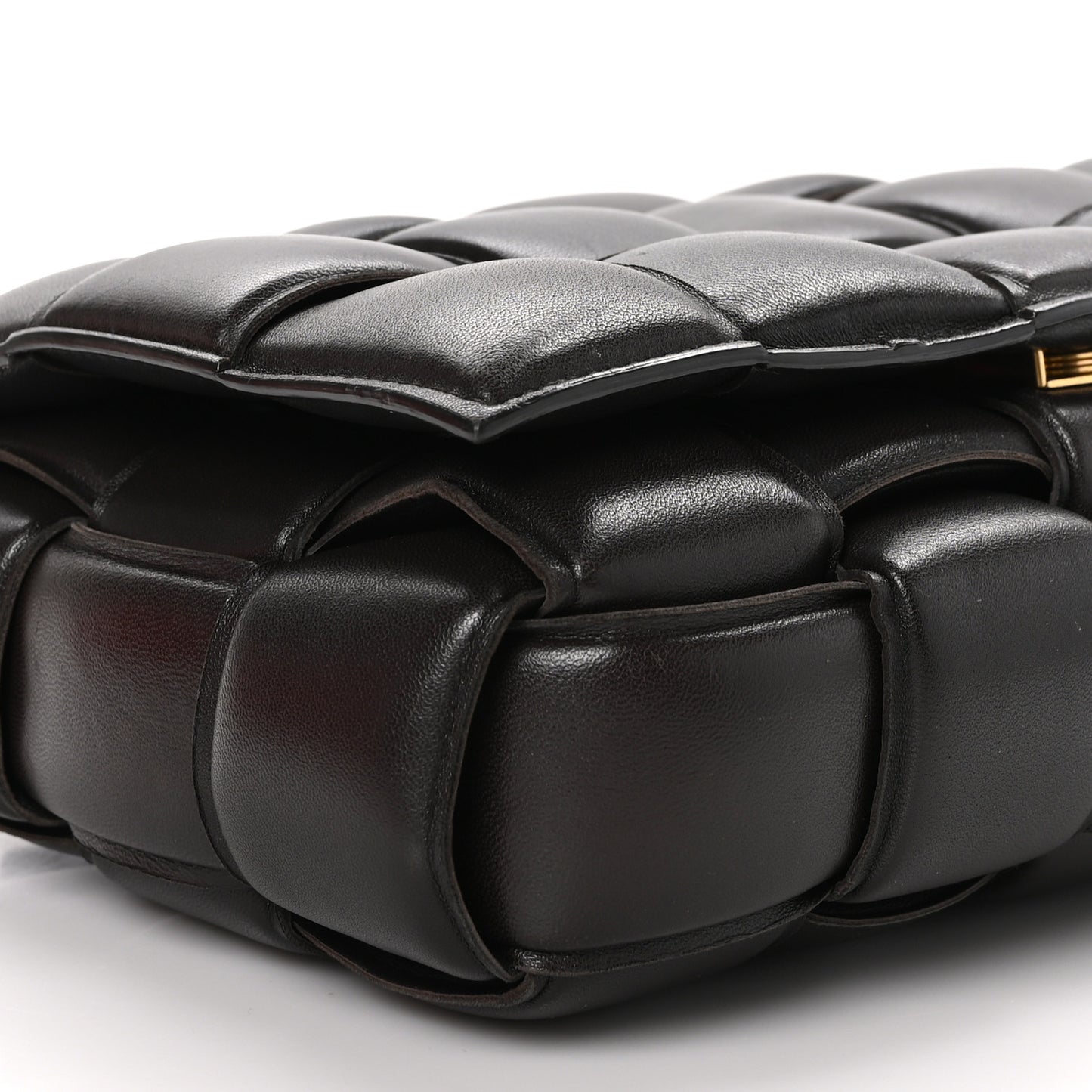 Nappa Maxi Intreccio Padded Cassette Crossbody Bag Fondente