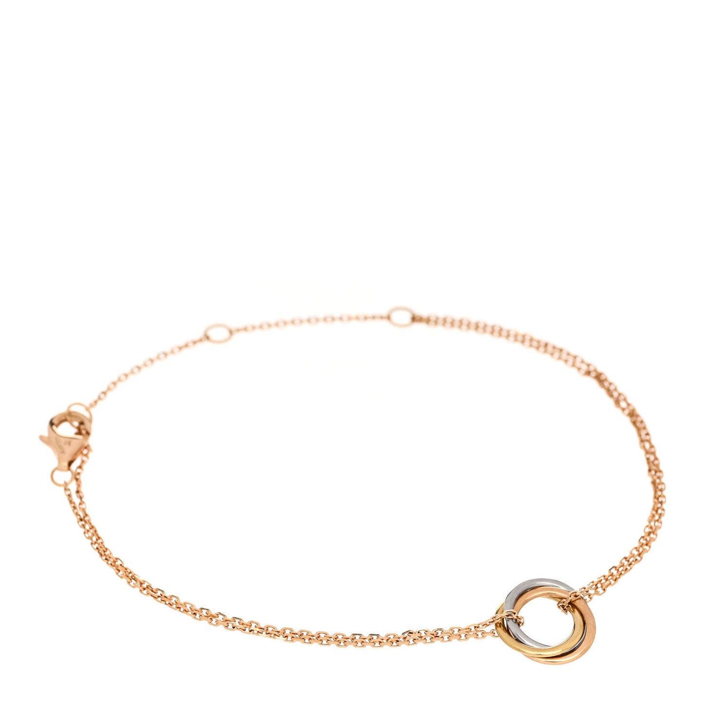 18K Pink Yellow White Gold Trinity Bracelet