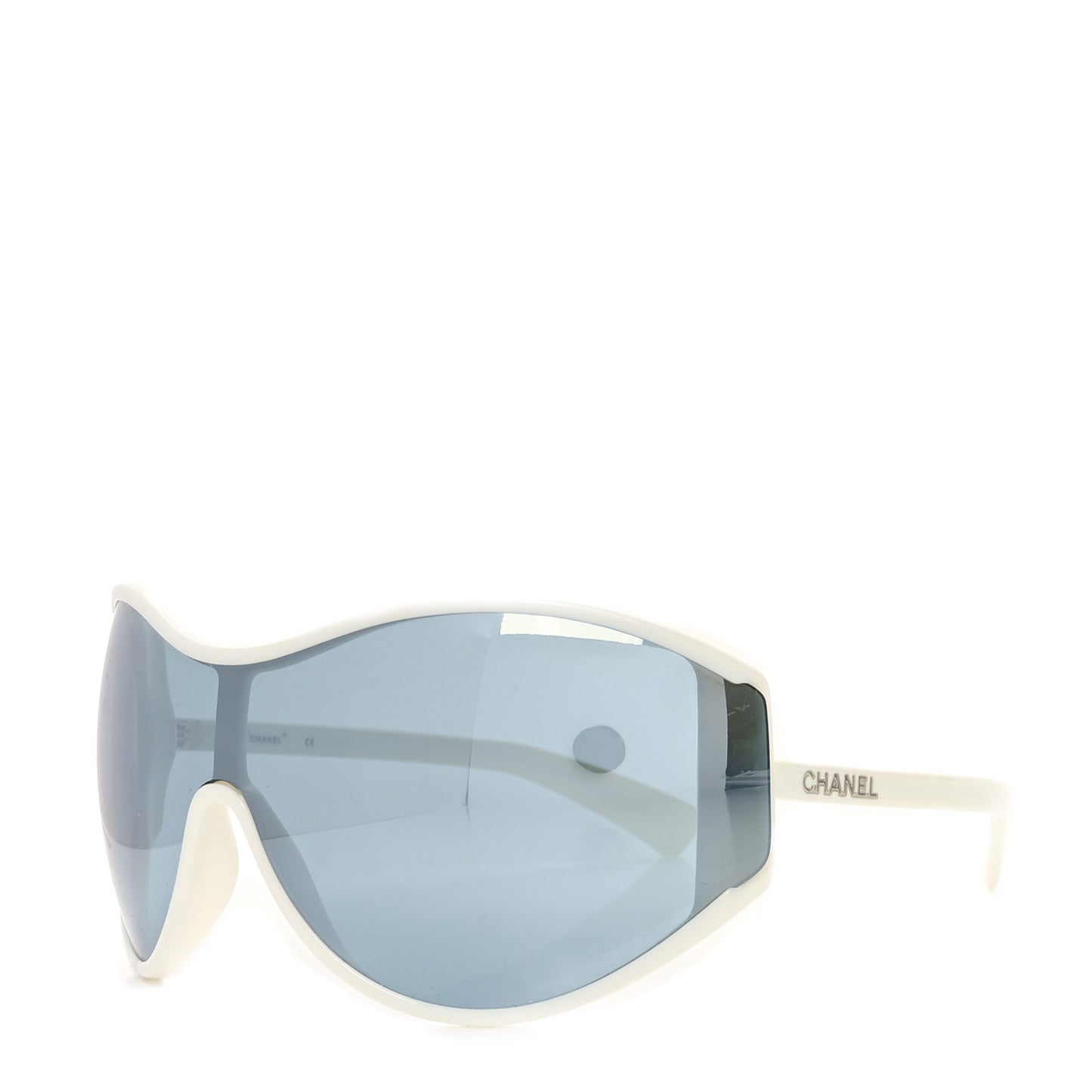 Acetate Mirror Shield Sunglasses 71475 White