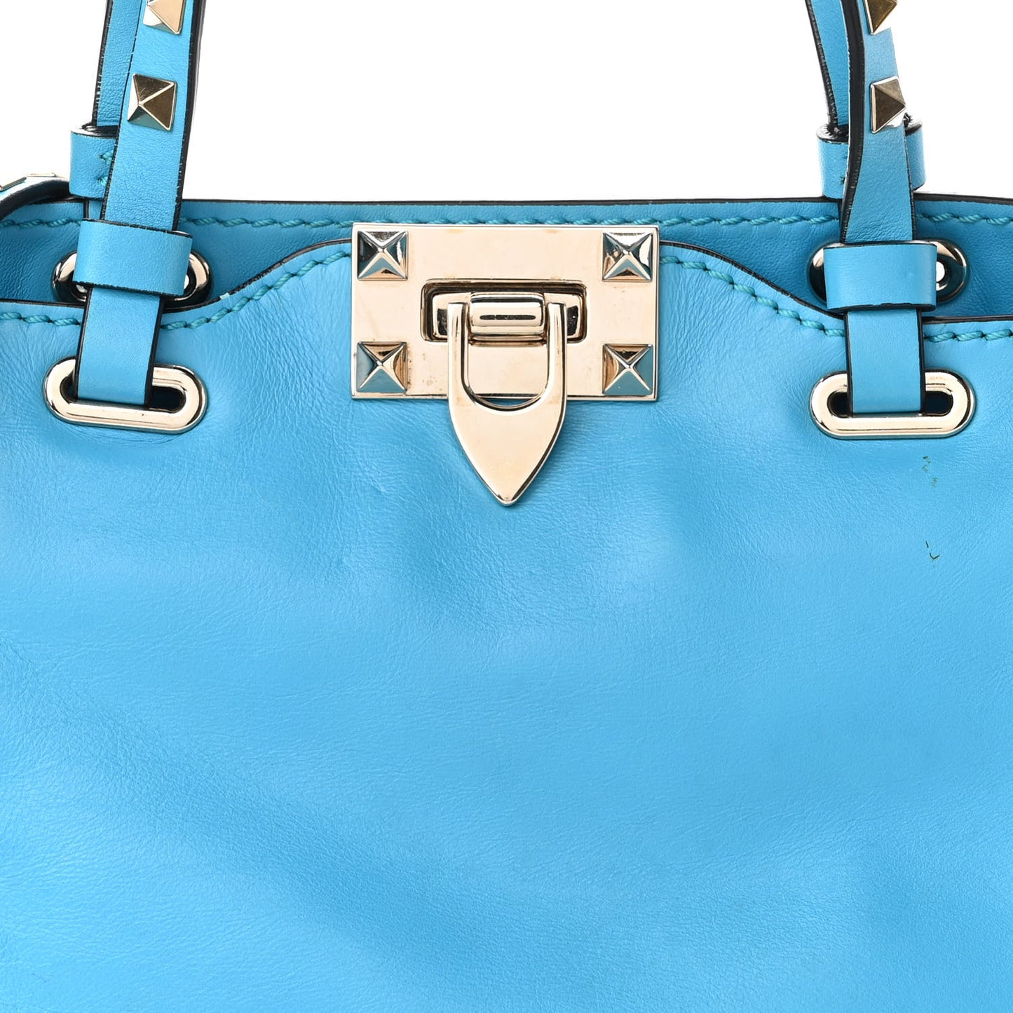 Vitello Mini Rockstud Tote Parrot