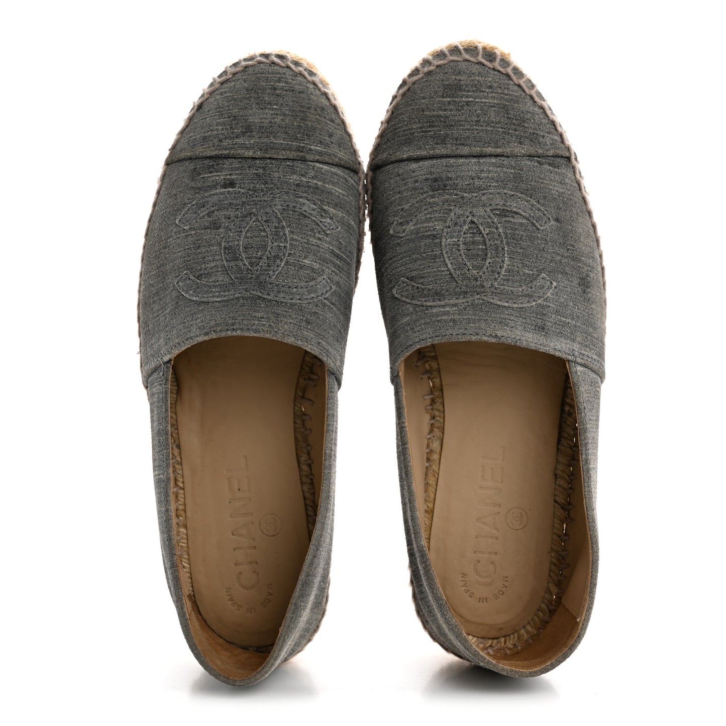 Striated Suede Espadrilles 37 Dark Grey