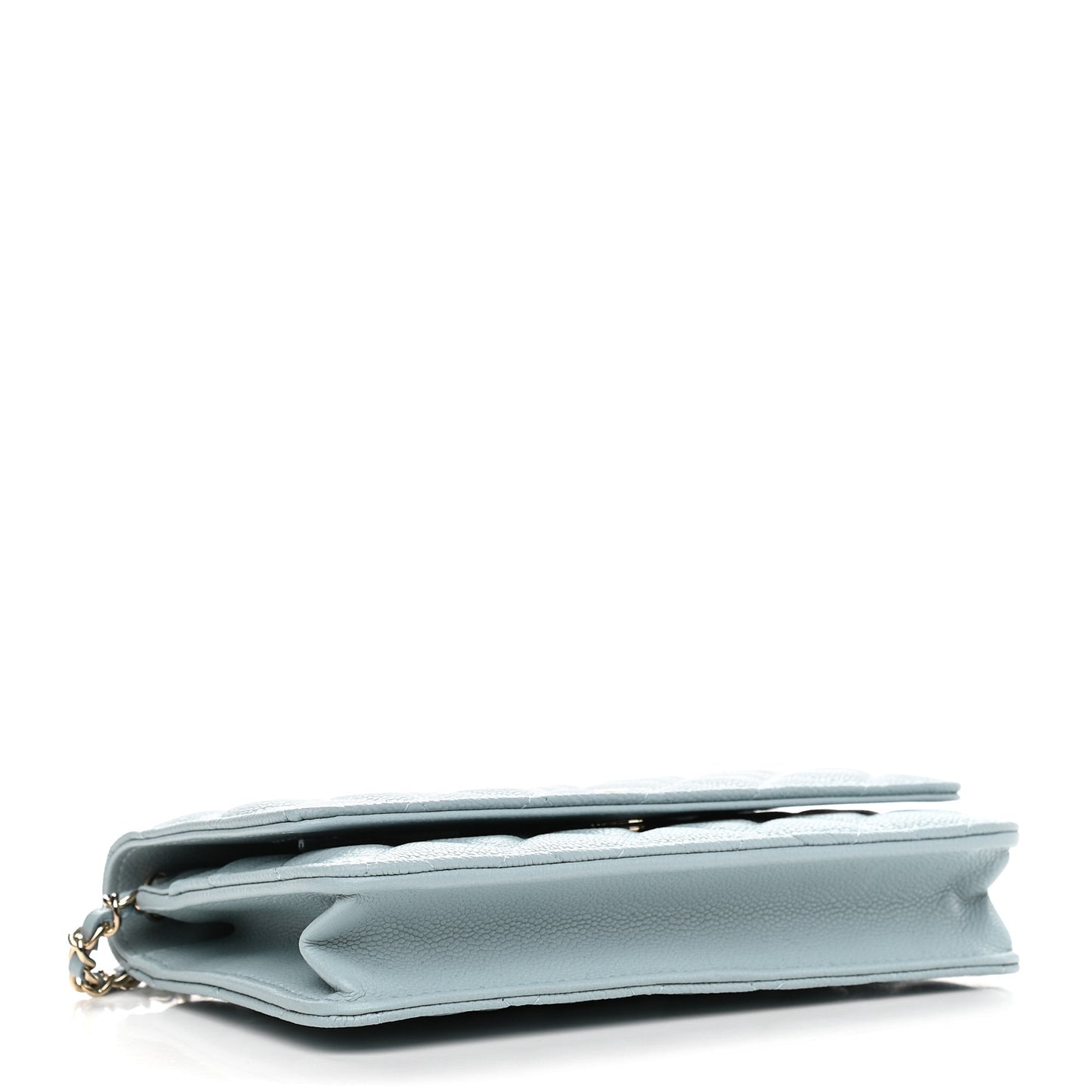 Caviar Quilted Tiny CC Wallet On Chain WOC Light Blue