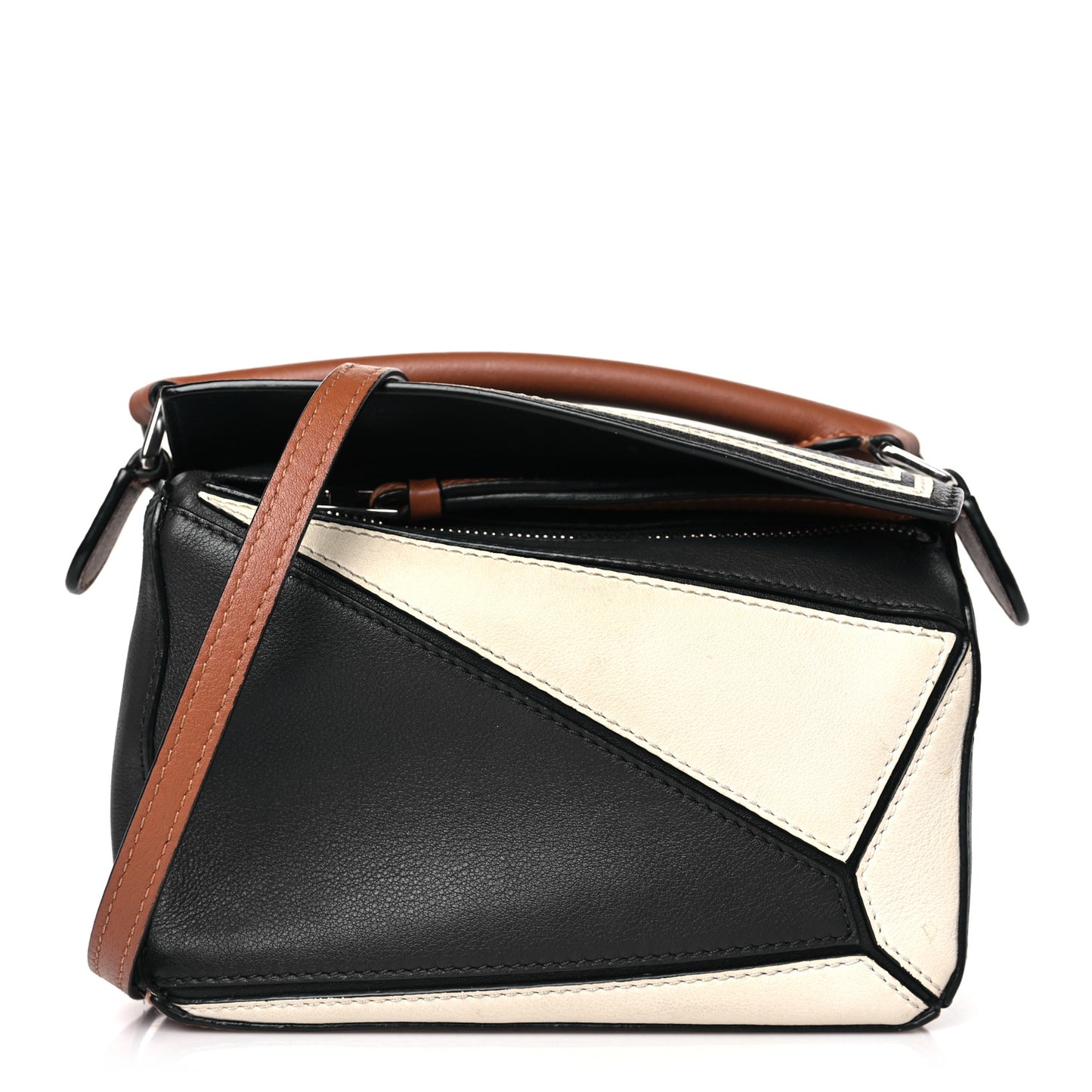 Calfskin Mini Puzzle Bag Deep Blue Soft White