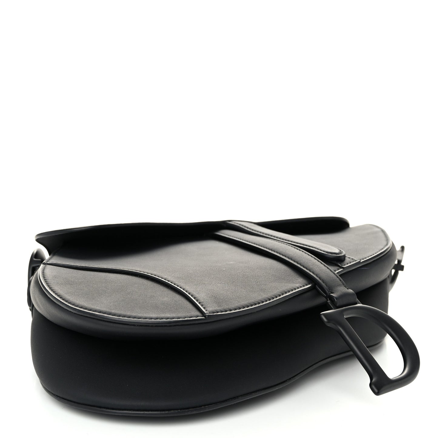 Ultra Matte Calfskin Saddle Bag Black