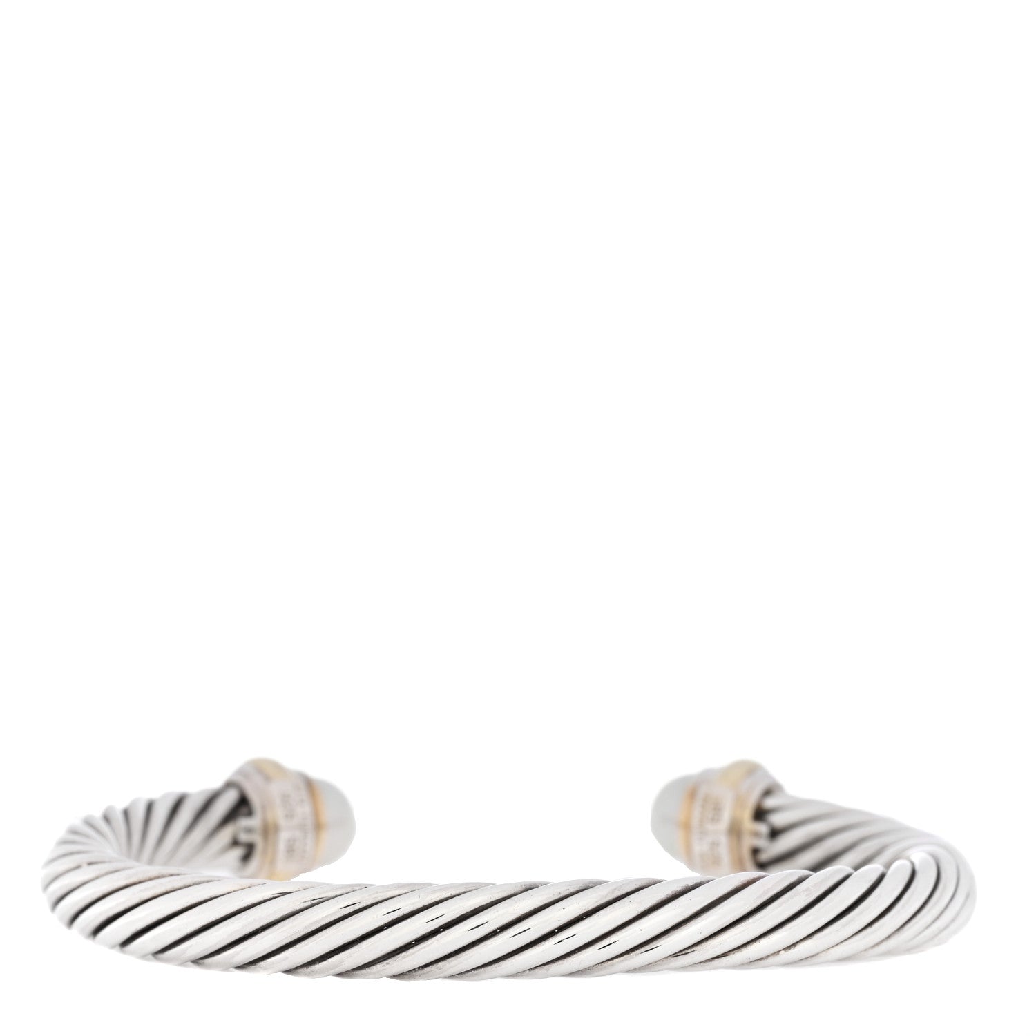 David Yurman Sterling Silver 14K Yellow Gold Pearl 7mm Cable Classics Bracelet 2 of 4