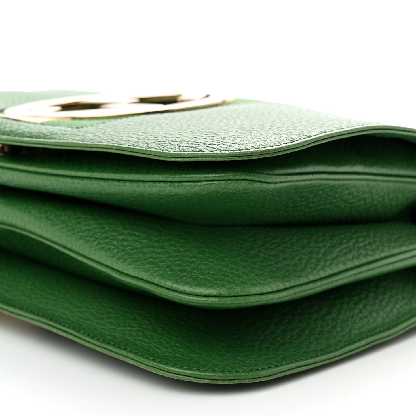 Pebbled Calfskin Web Blondie Hobo Green
