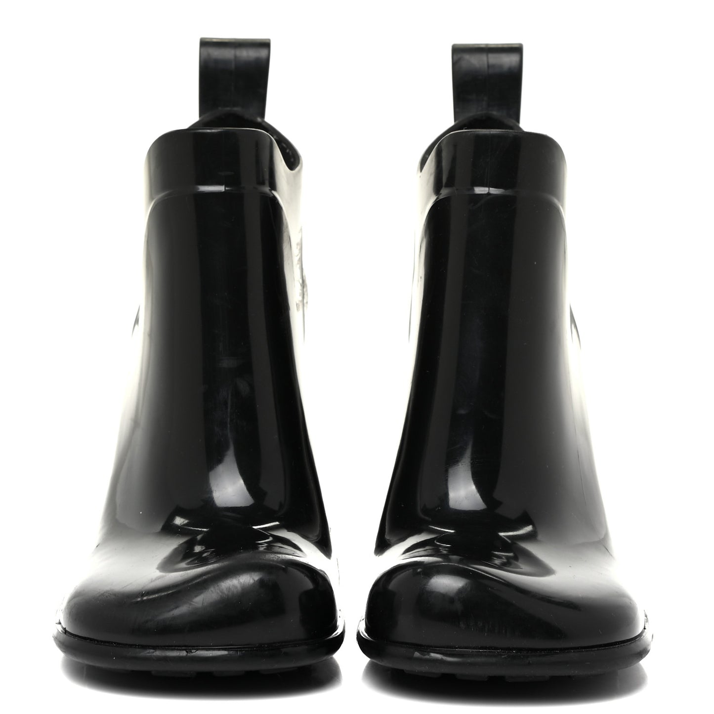 Rubber Shine Ankle Boots 38 Black