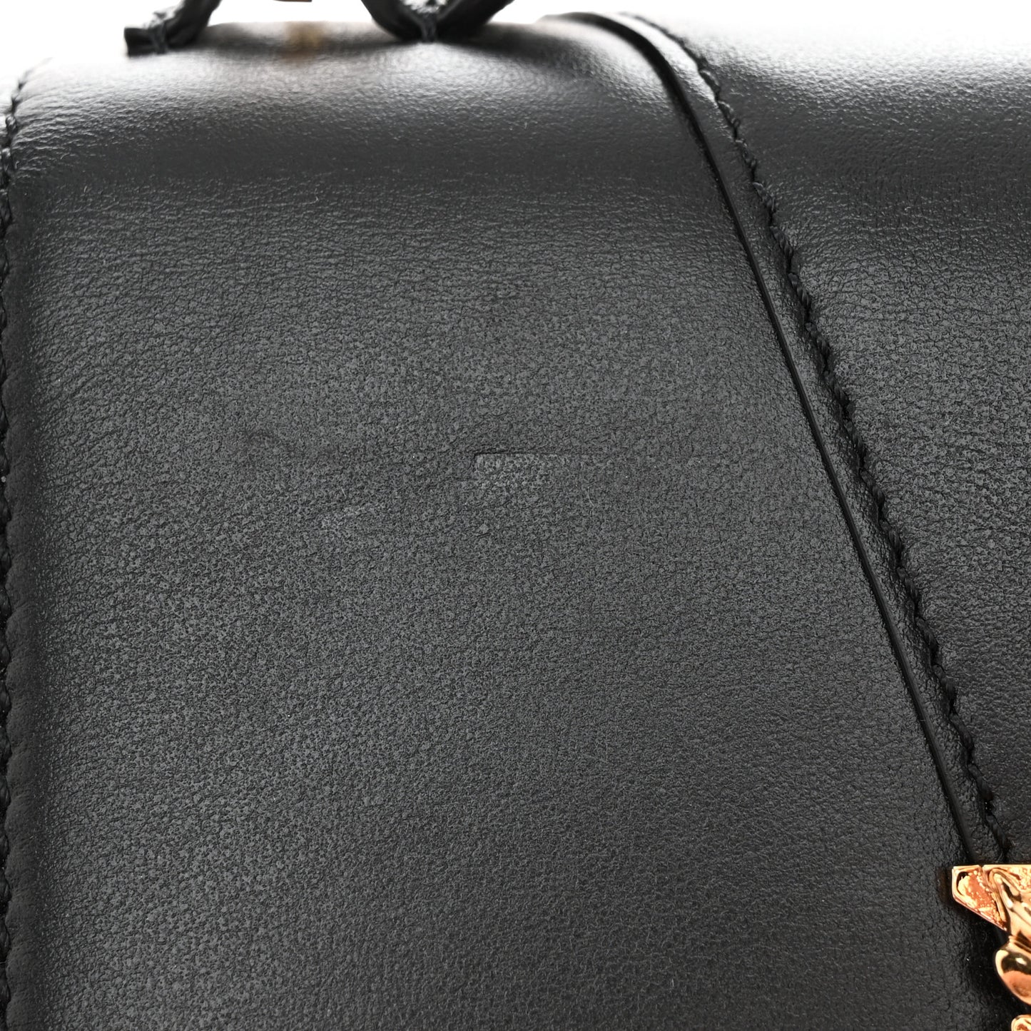 Vitello Barocco Virtus Small Top Handle Shoulder Bag Black