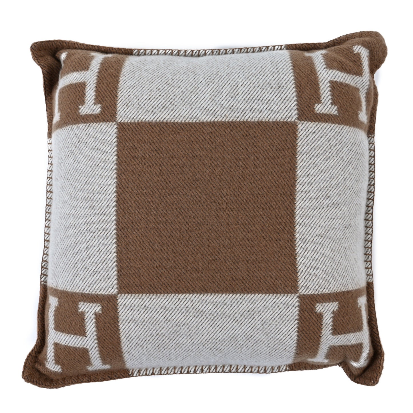 Wool Cashmere Avalon Pillow PM Ecru Camel