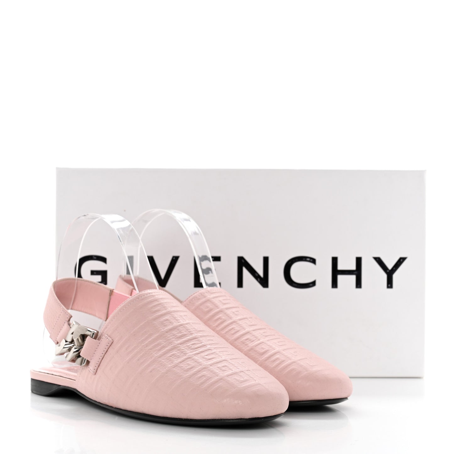 Calfskin G Chain Slingback Mules 37.5 Pink