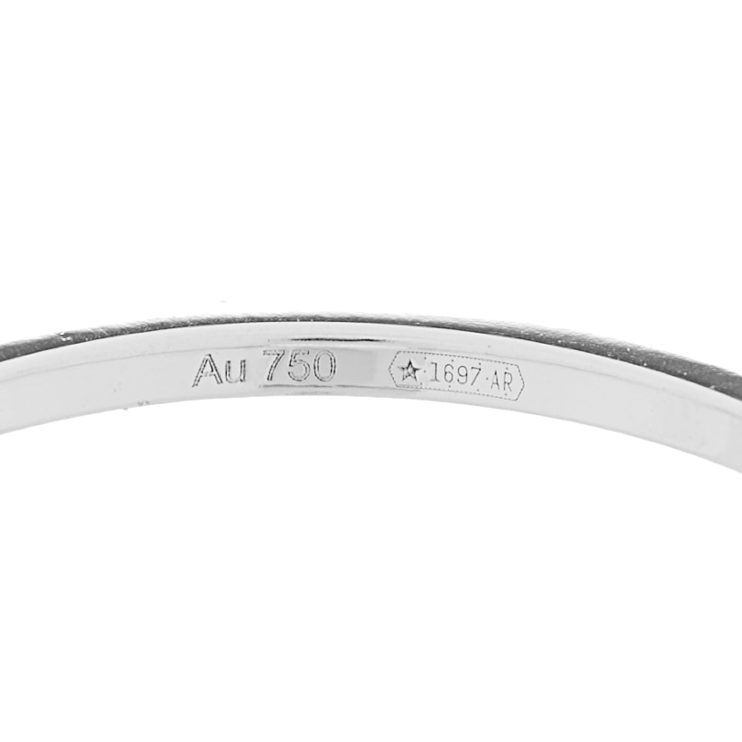 18K White Gold Diamond GG Running Charm Ring 55 7.25