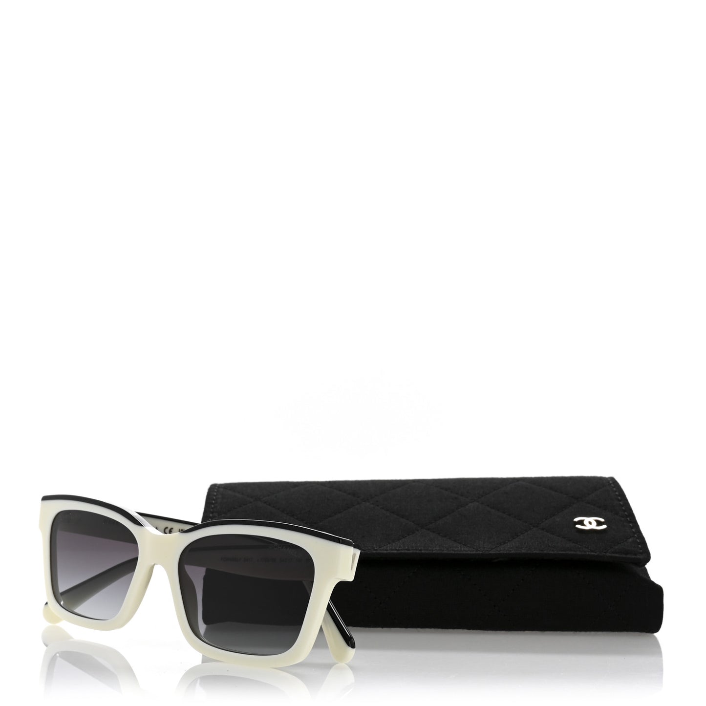 Acetate Square Sunglasses 5417 White Black