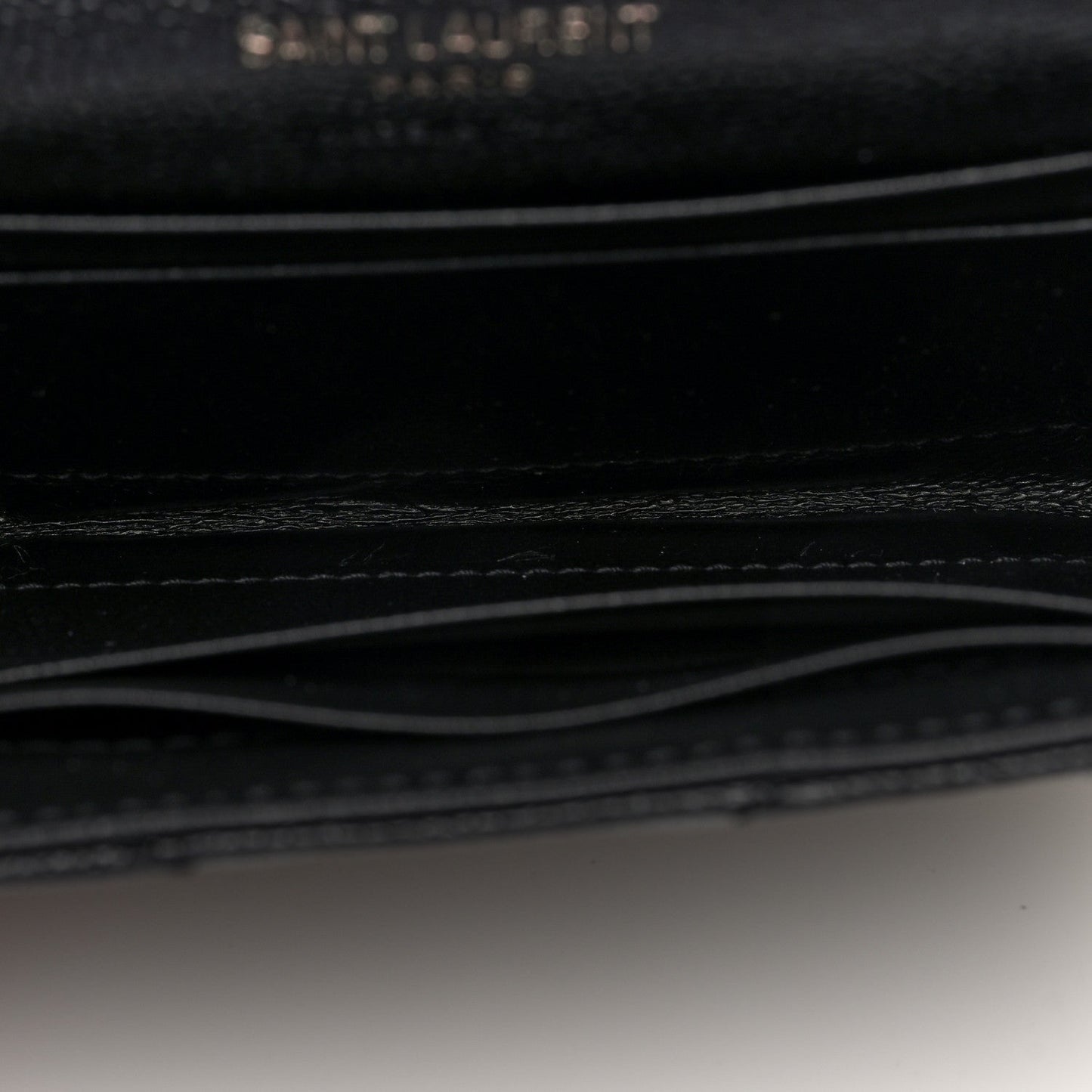 Grain De Poudre Matelasse Chevron Small Monochome Monogram Envelope Wallet Black