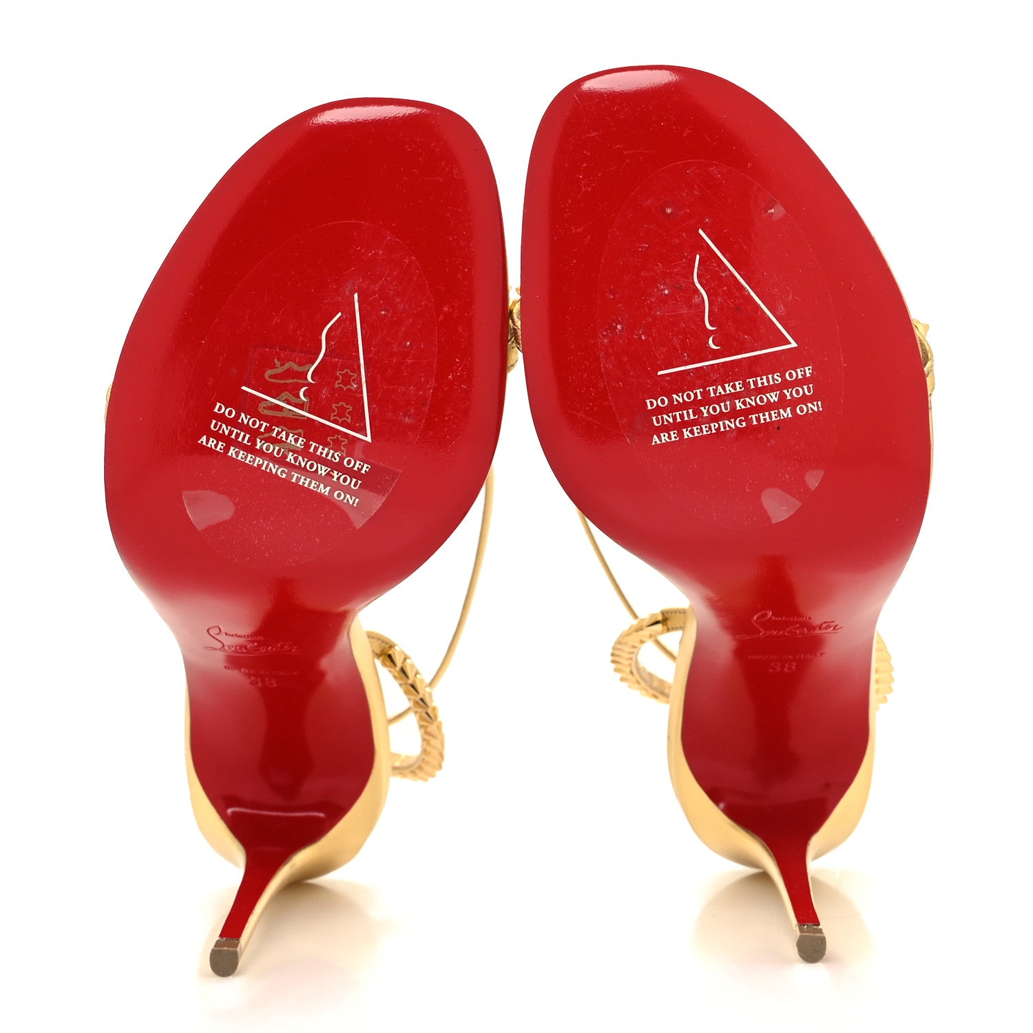 Christian Louboutin Metallic Kid Spiked So Me 100 Sandals 38 Gold 5 of 8