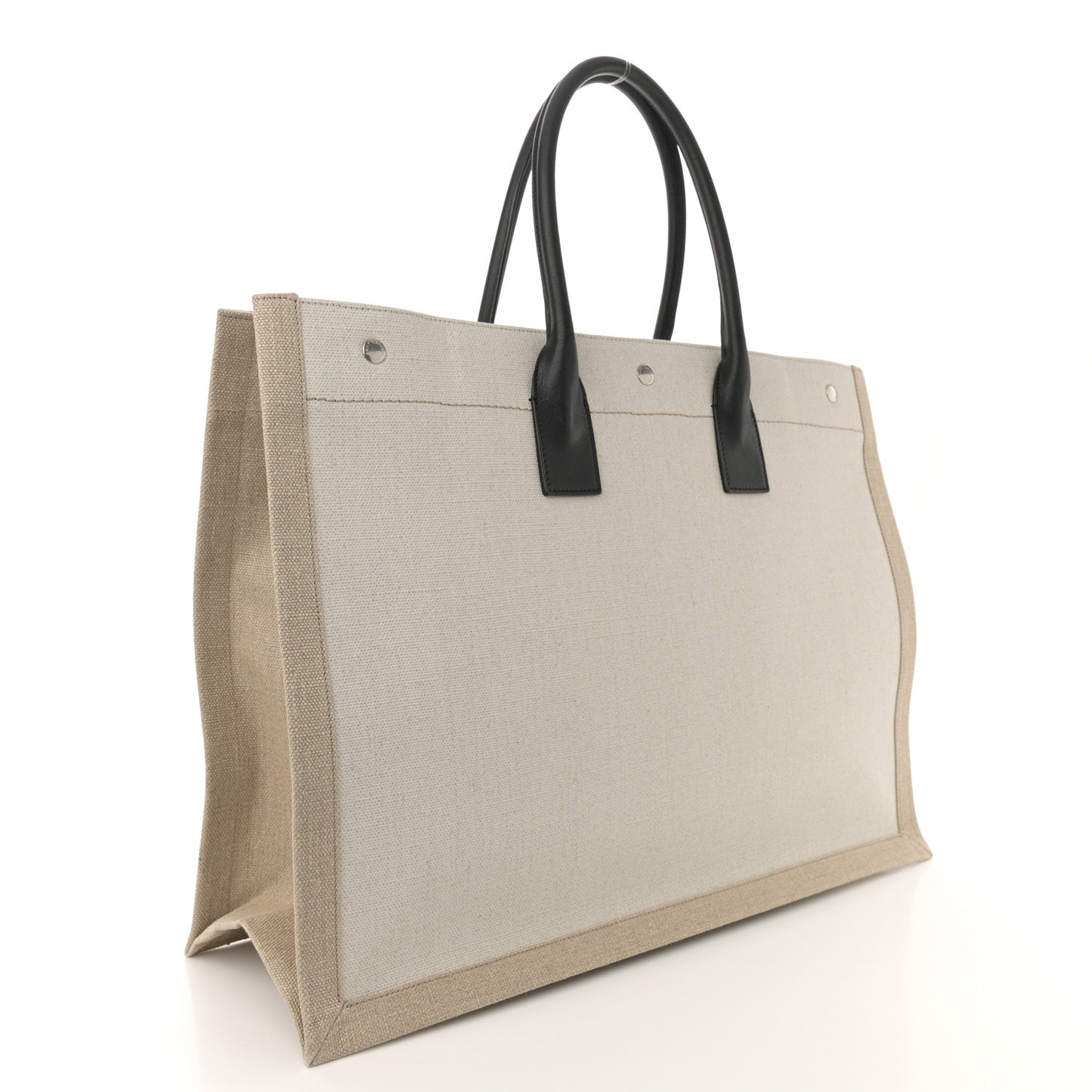 Linen Calfskin Rive Gauche Tote Optic White