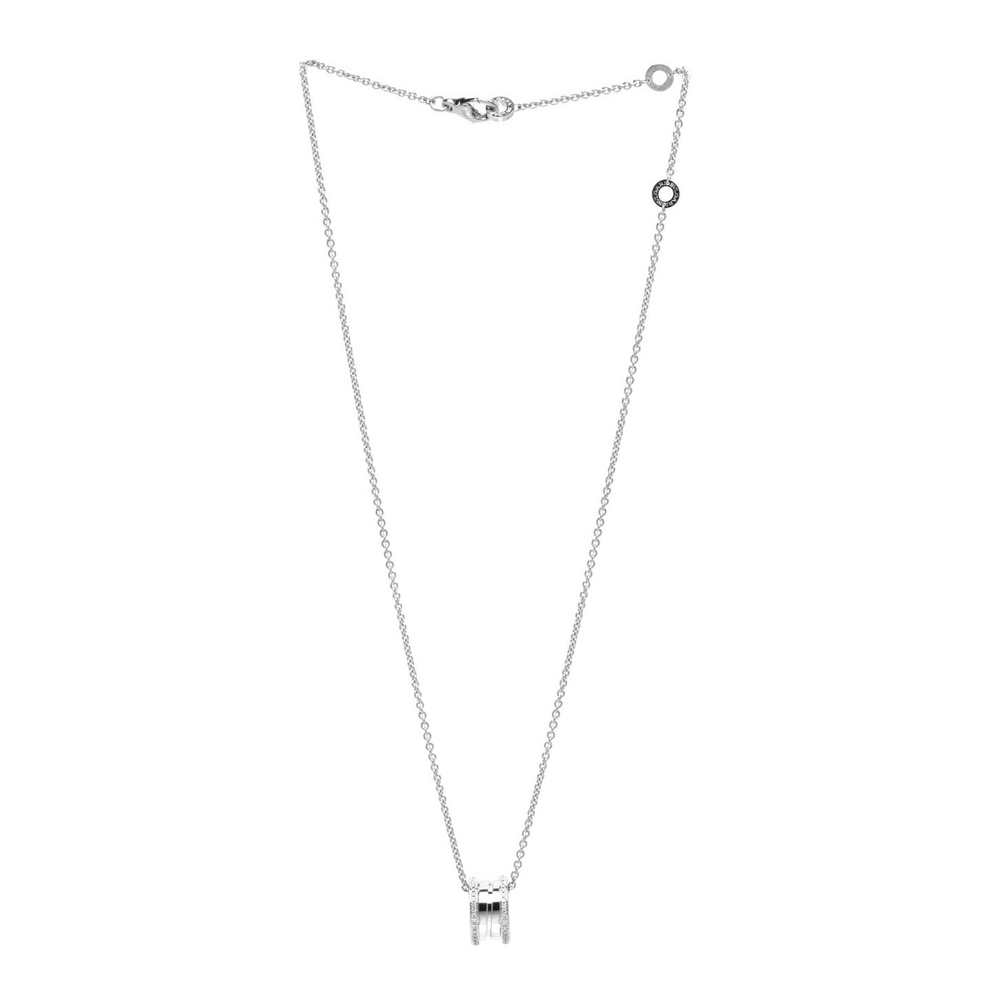 18K White Gold Diamond B.Zero1 Pendant Necklace
