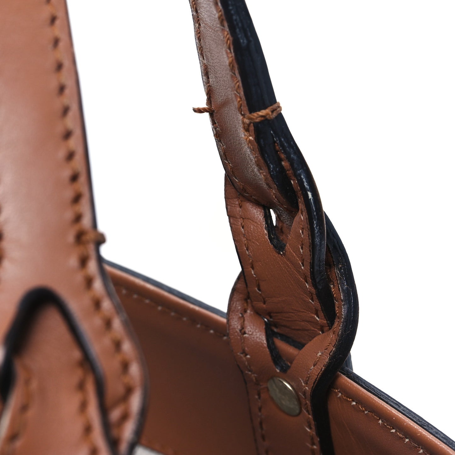 Denim Calfskin Tote Brown