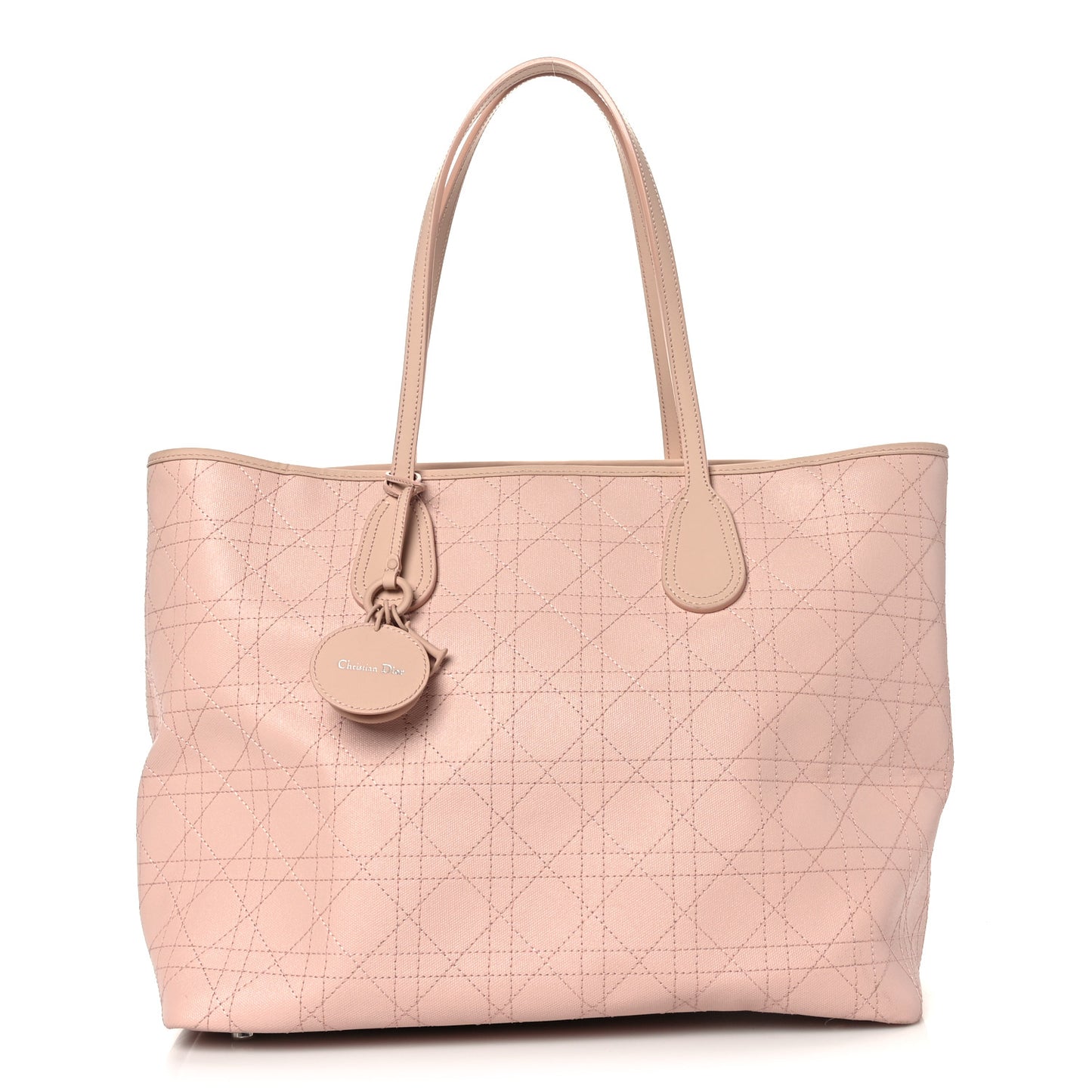 Coated Canvas Cannage Panarea Shopping Tote Rosato