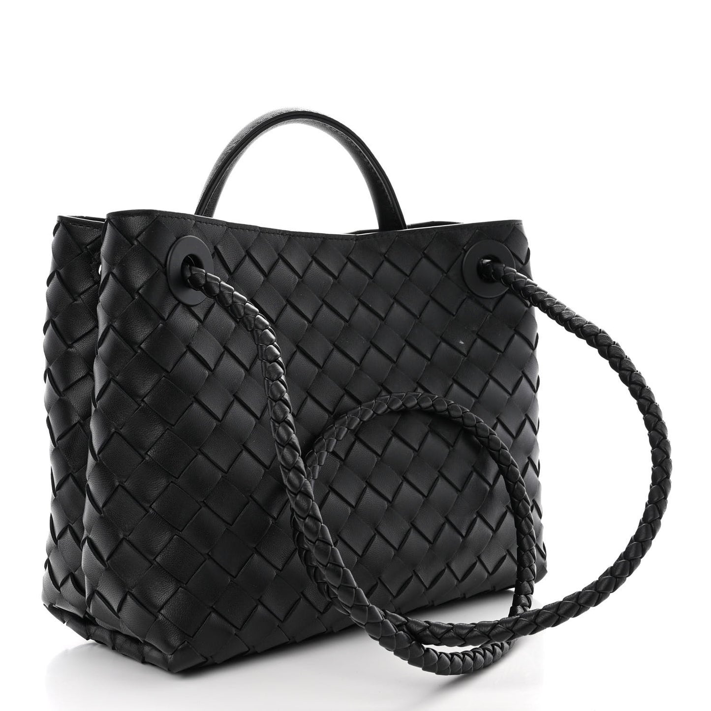 Nappa Intrecciato Small Andiamo Shoulder Bag Black