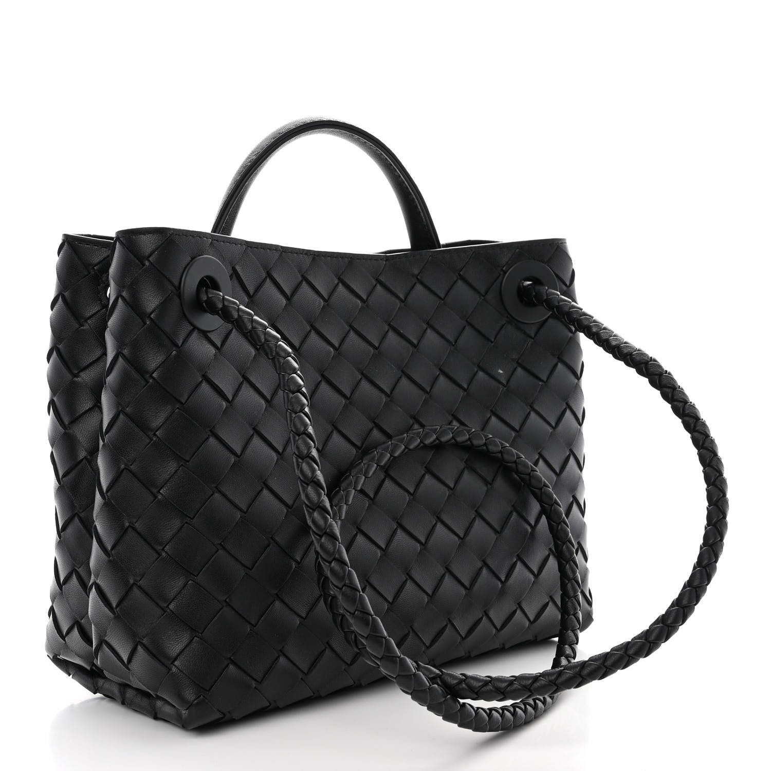 Bottega Veneta Nappa Intrecciato Small Andiamo Shoulder Bag Black 3 of 10