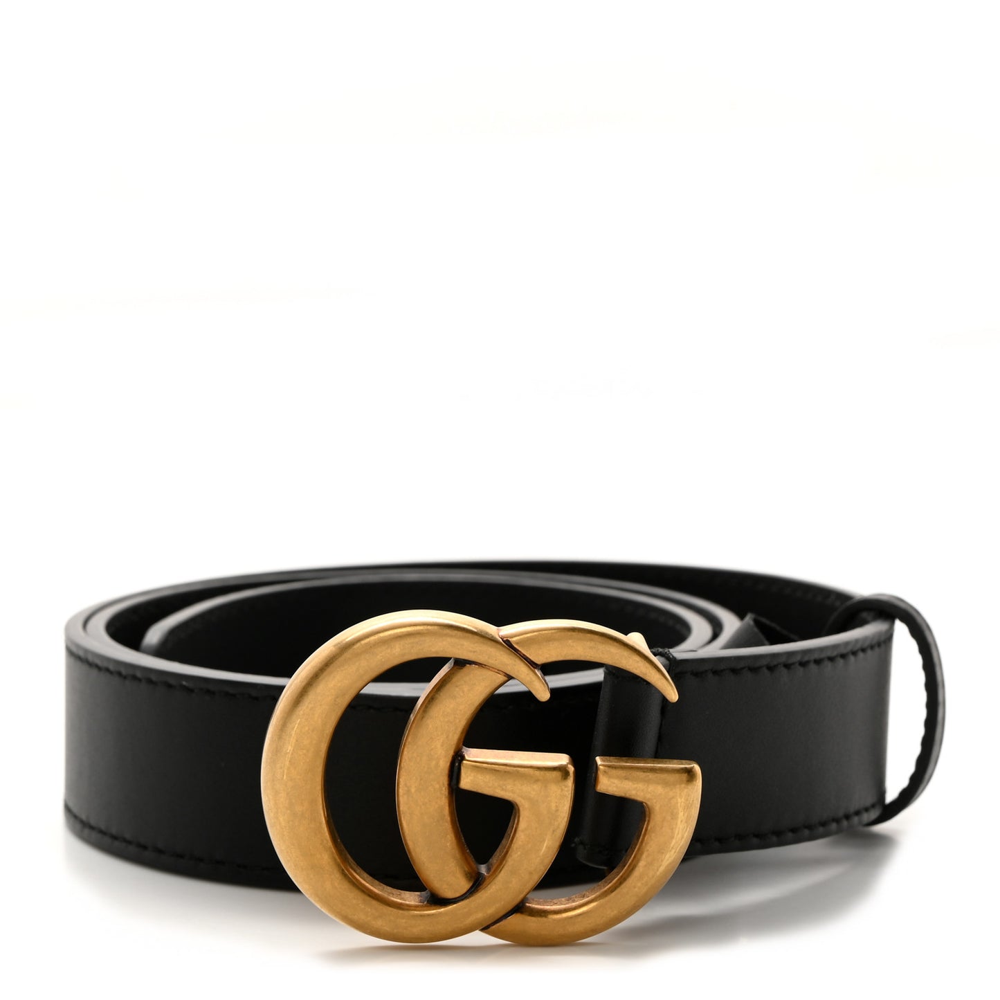 Moon Calfskin Double G 30mm Belt 80 32 Black