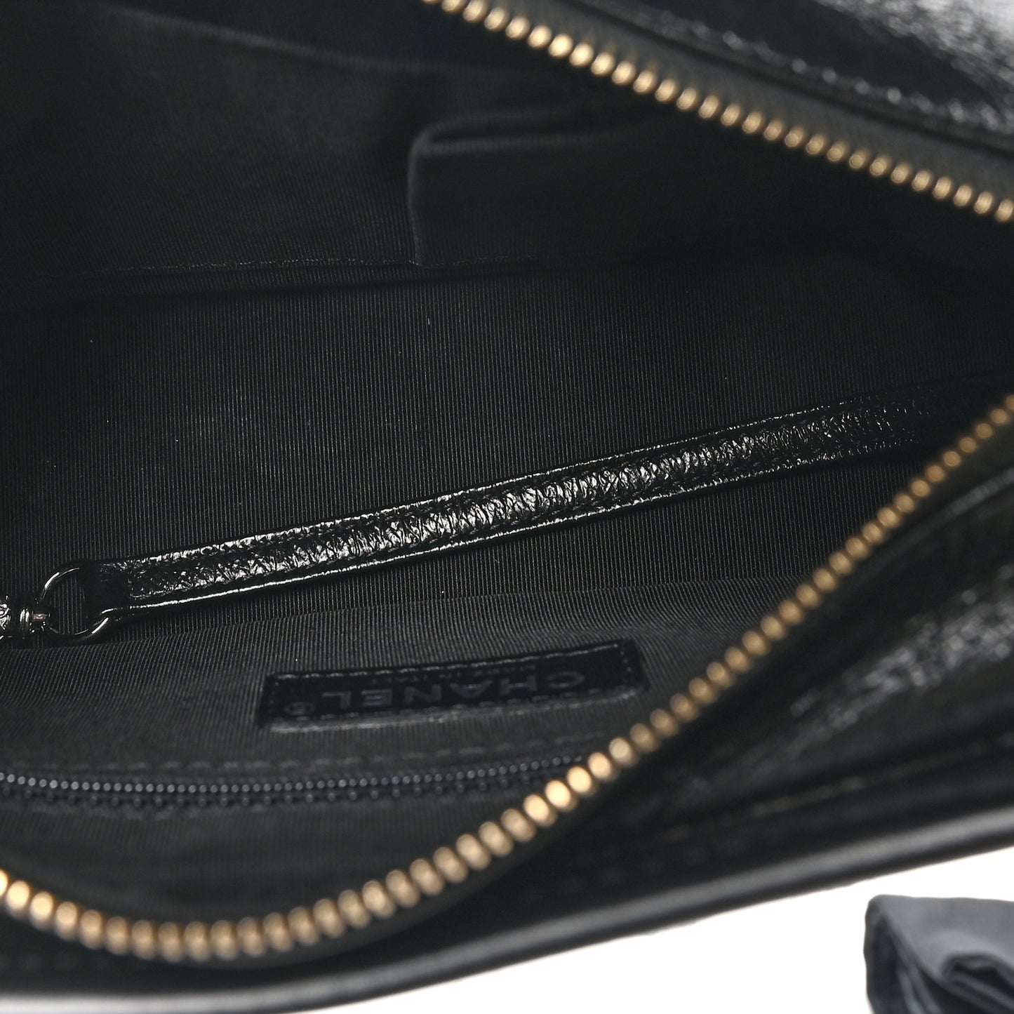 Metallic Crumpled Goatskin Quilted Small Gabrielle Hobo Black Rose Gold
