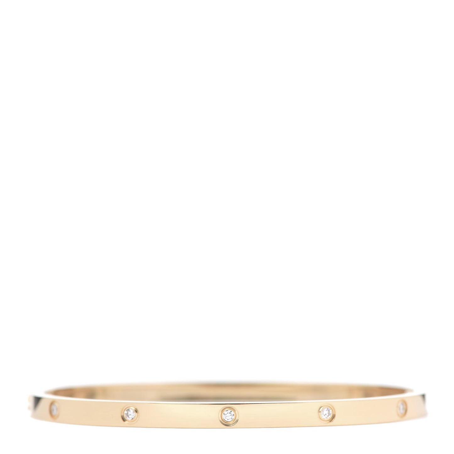 18K Yellow Gold 10 Diamond Small LOVE Bracelet 17