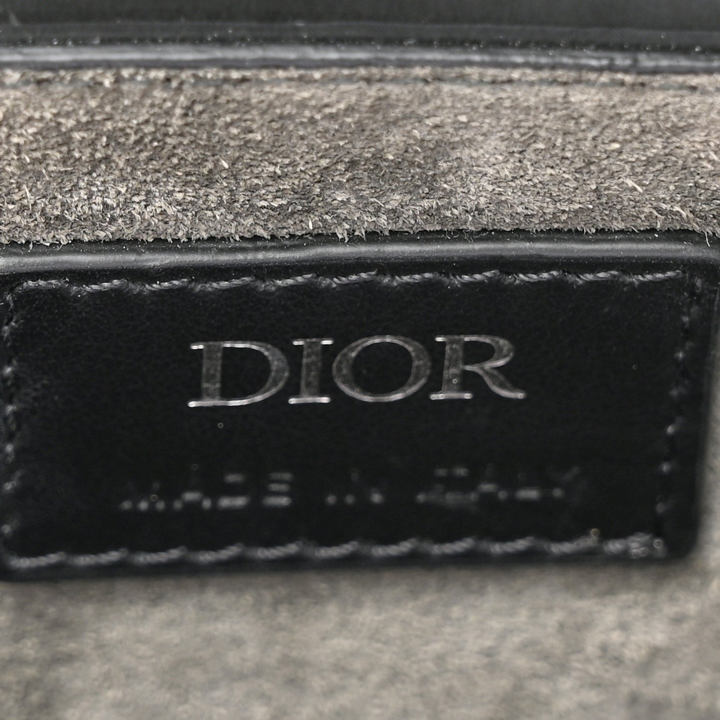 Patent Oblique Embossed Saddle Boxy Bag Black