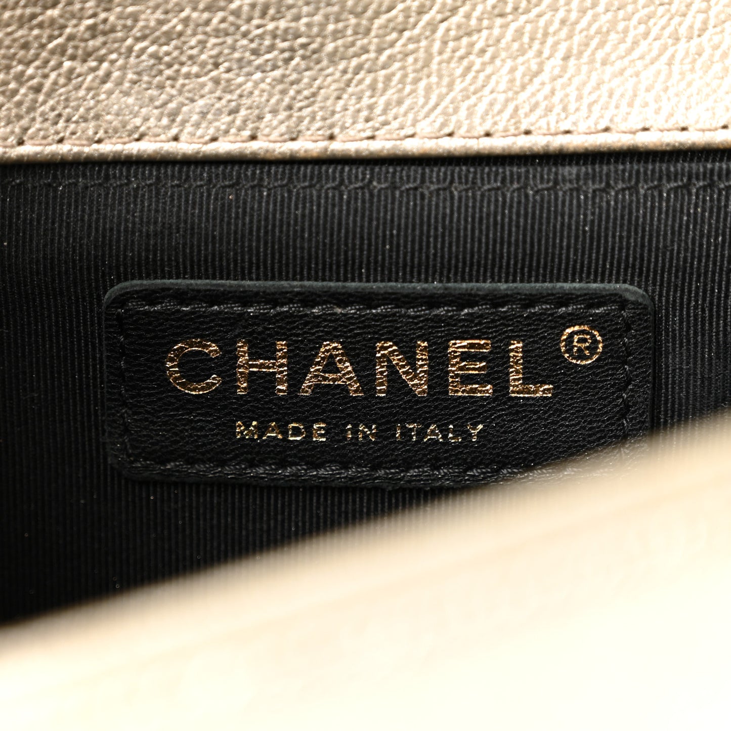 Metallic Goatskin Calfskin Medium Boy Flap Gold Black