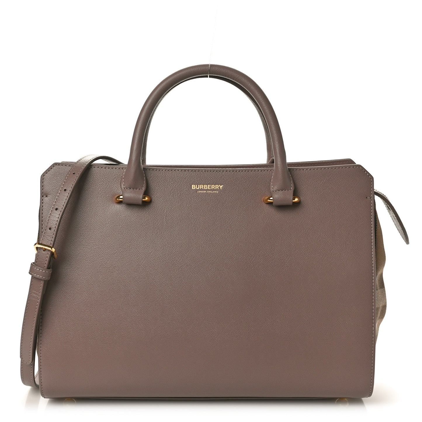 Calfskin Mega Check Banwell Tote Grey Mink