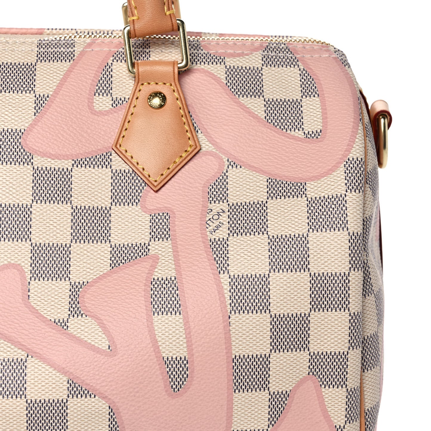 Damier Azur Tahitienne Speedy Bandouliere 30 Rose Ballerine