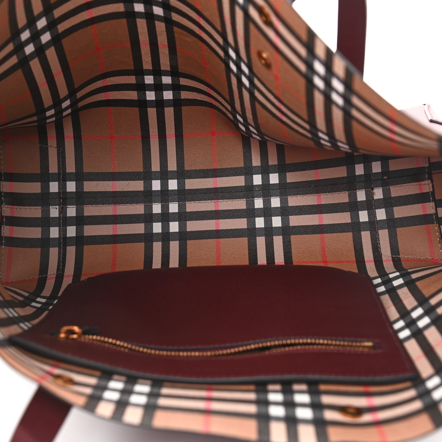 Burberry Calfskin Crest Embossed Small Tote Burgundy 5 of 10