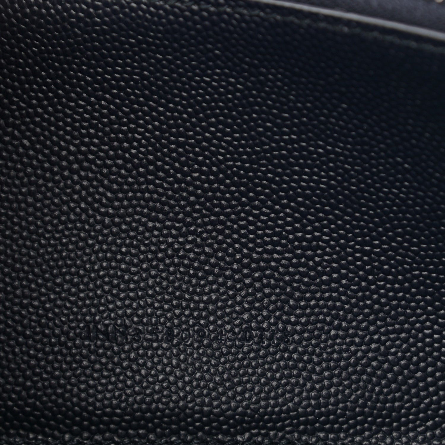 Saint Laurent Grain De Poudre Matelasse Chevron Monogram Zip Around Wallet Deep Marine 7 of 10