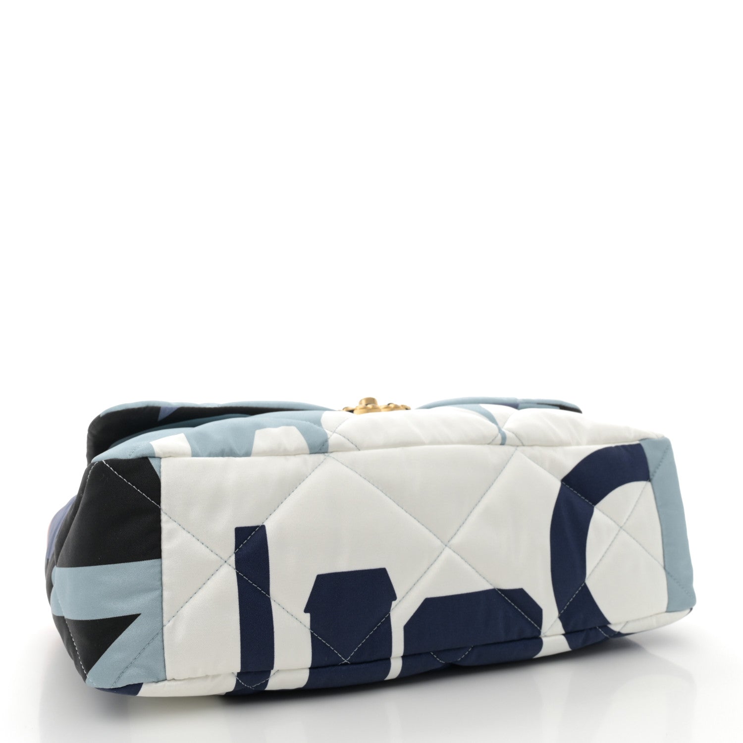 Chanel Silk Maxi Scarf Chanel 19 Flap Black Blue White 4 of 11