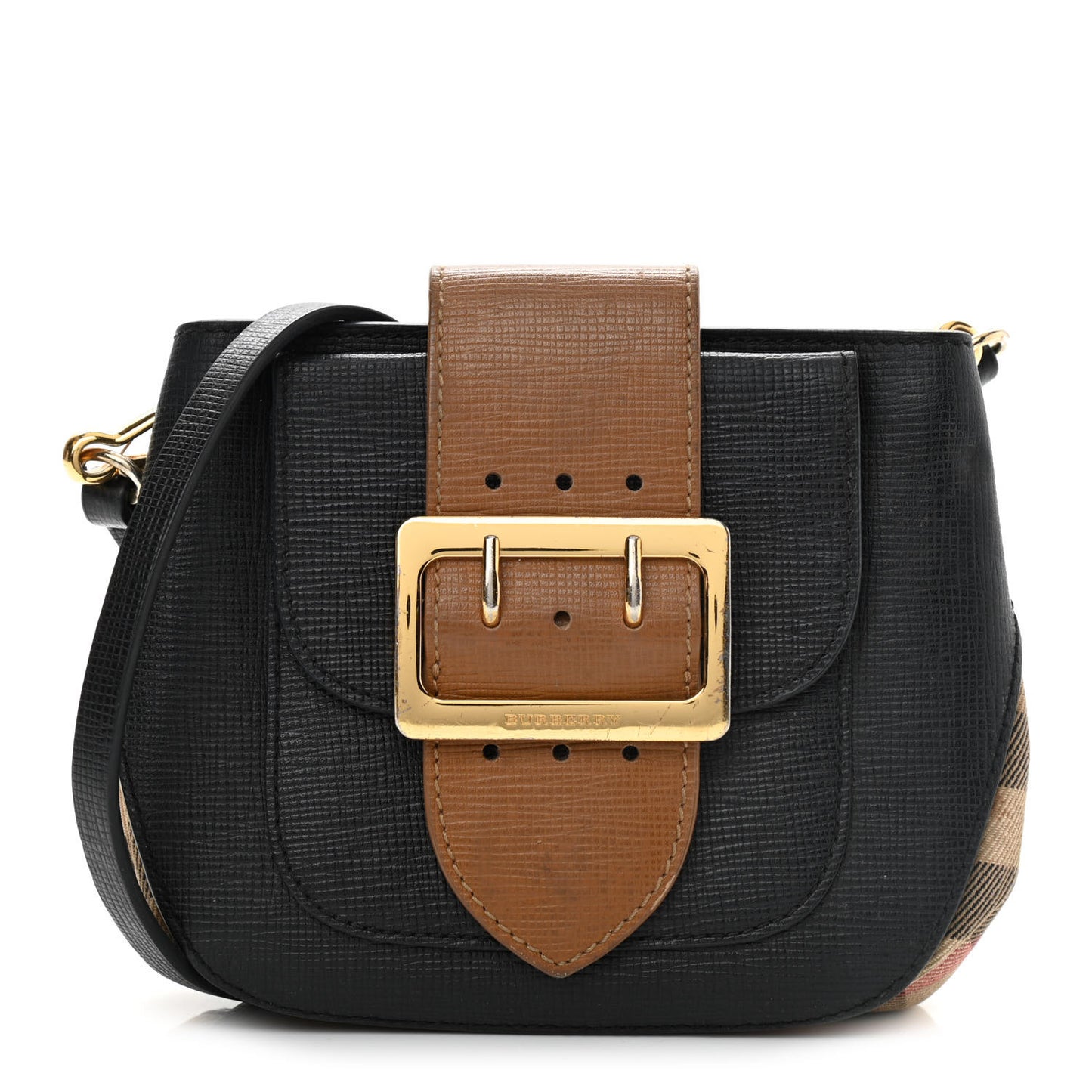 Suede Small Square Buckle Belt Bag Black