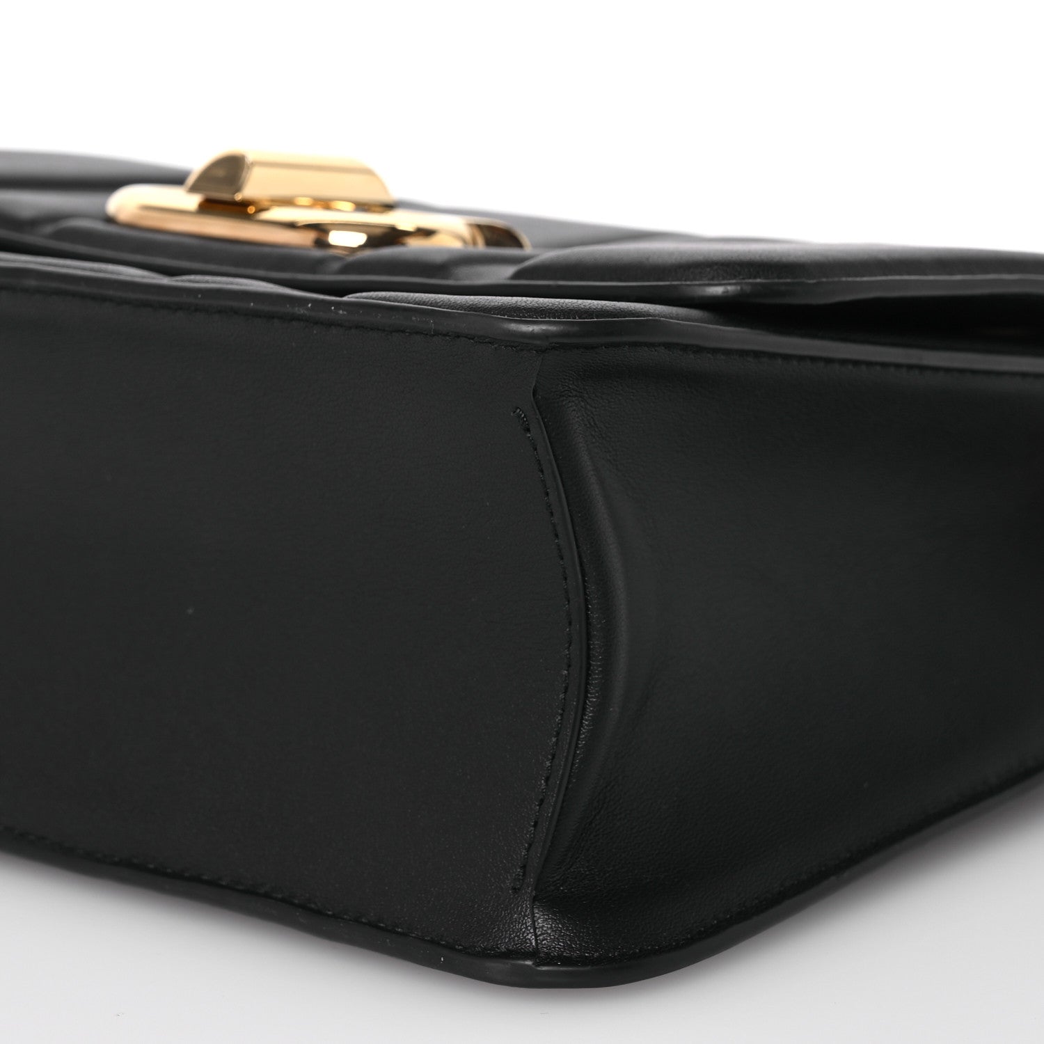 Salvatore Ferragamo Calfskin Quilted Medium New Gancini Shoulder Bag Black 10 of 13