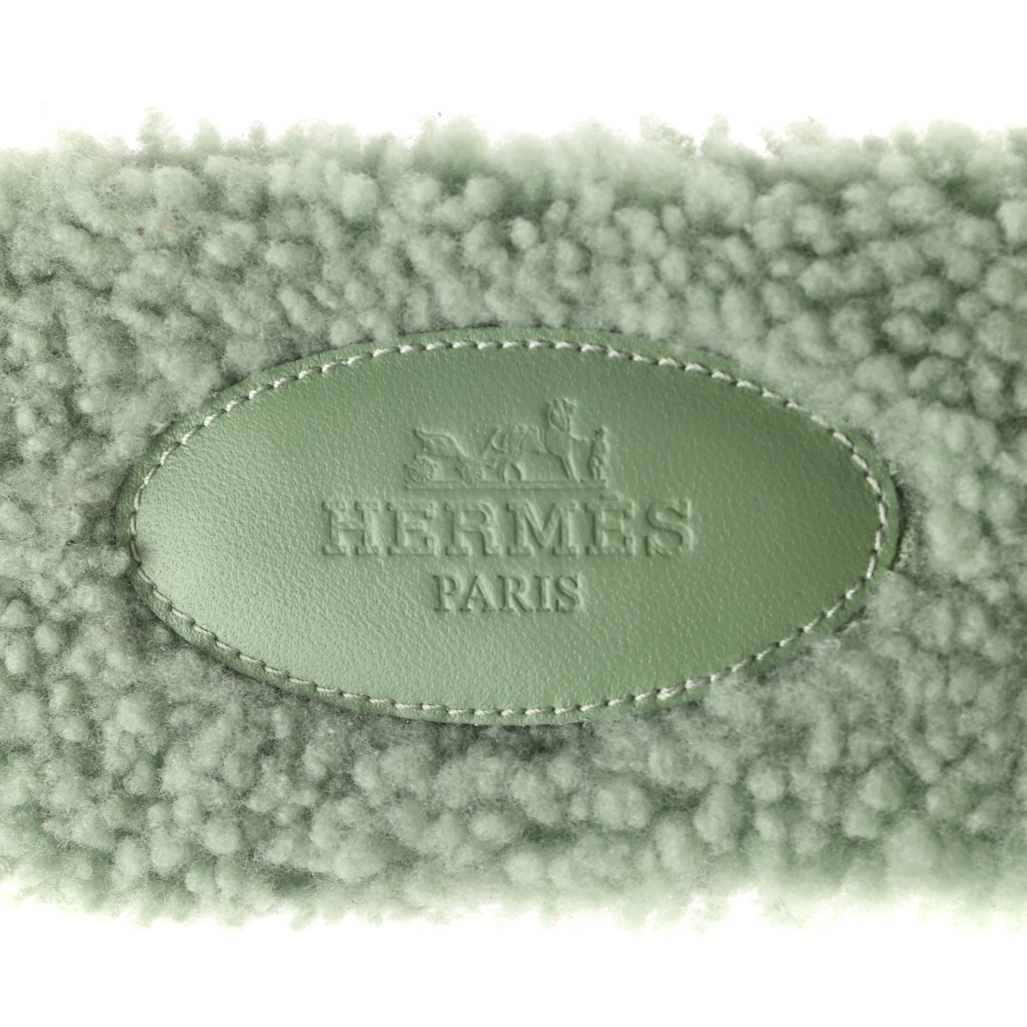 Hermes Woolskin Oran Sandals 39 Vert D'Eau 7 of 7