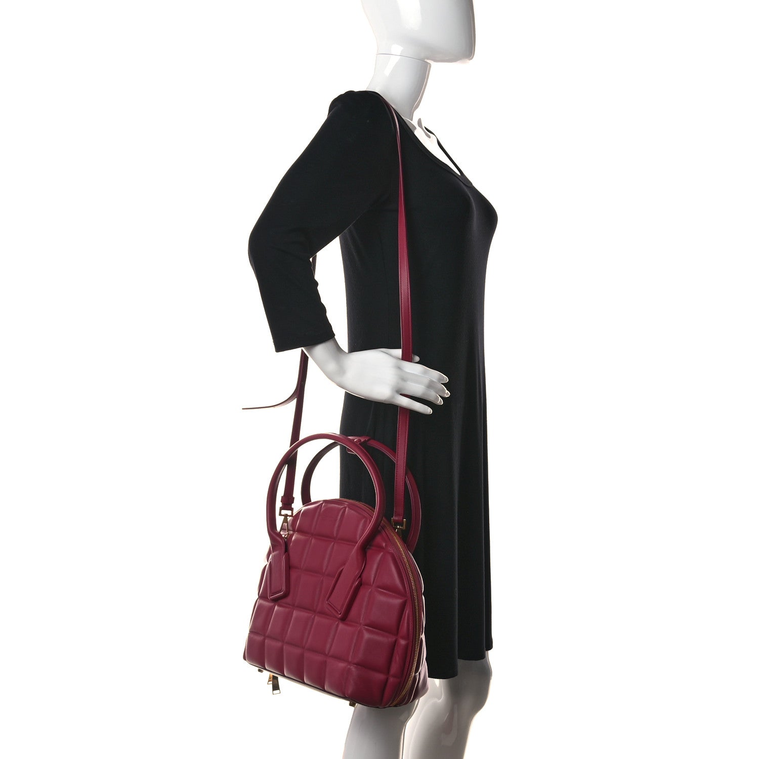 Bottega Veneta Butter Calfskin Padded Swoop Amaranto 2 of 9