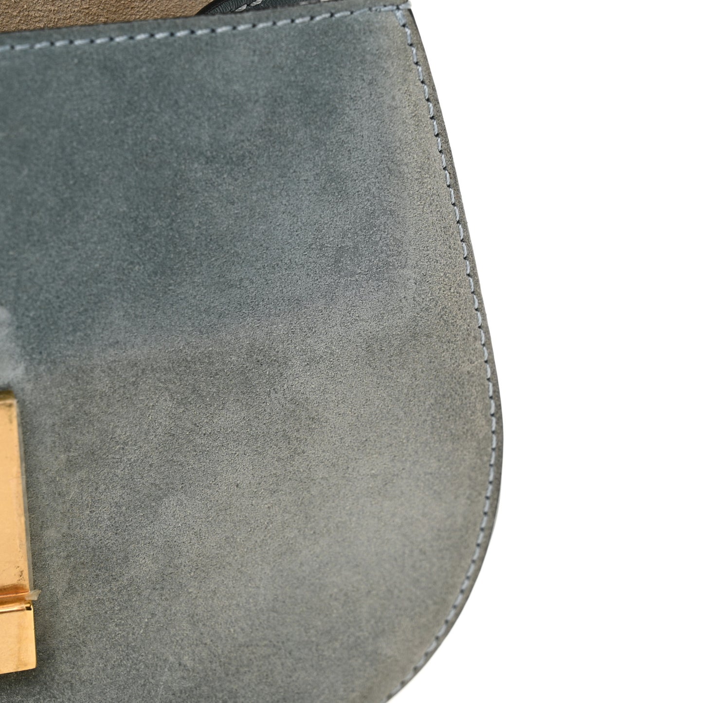 Suede Smooth Calfskin Mini Drew Shoulder Bag Cloudy Blue