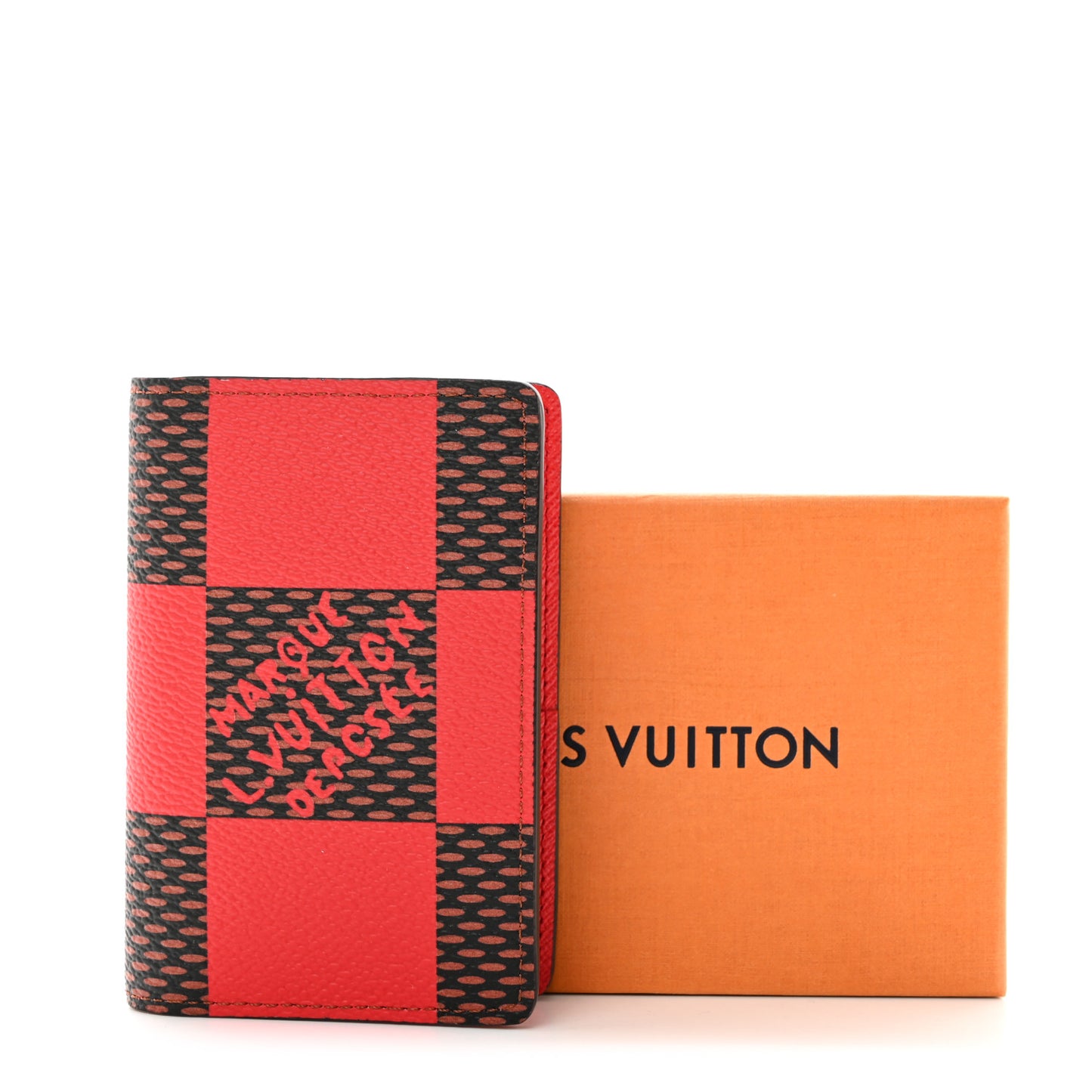 Damier Pop Pocket Organizer NM Red